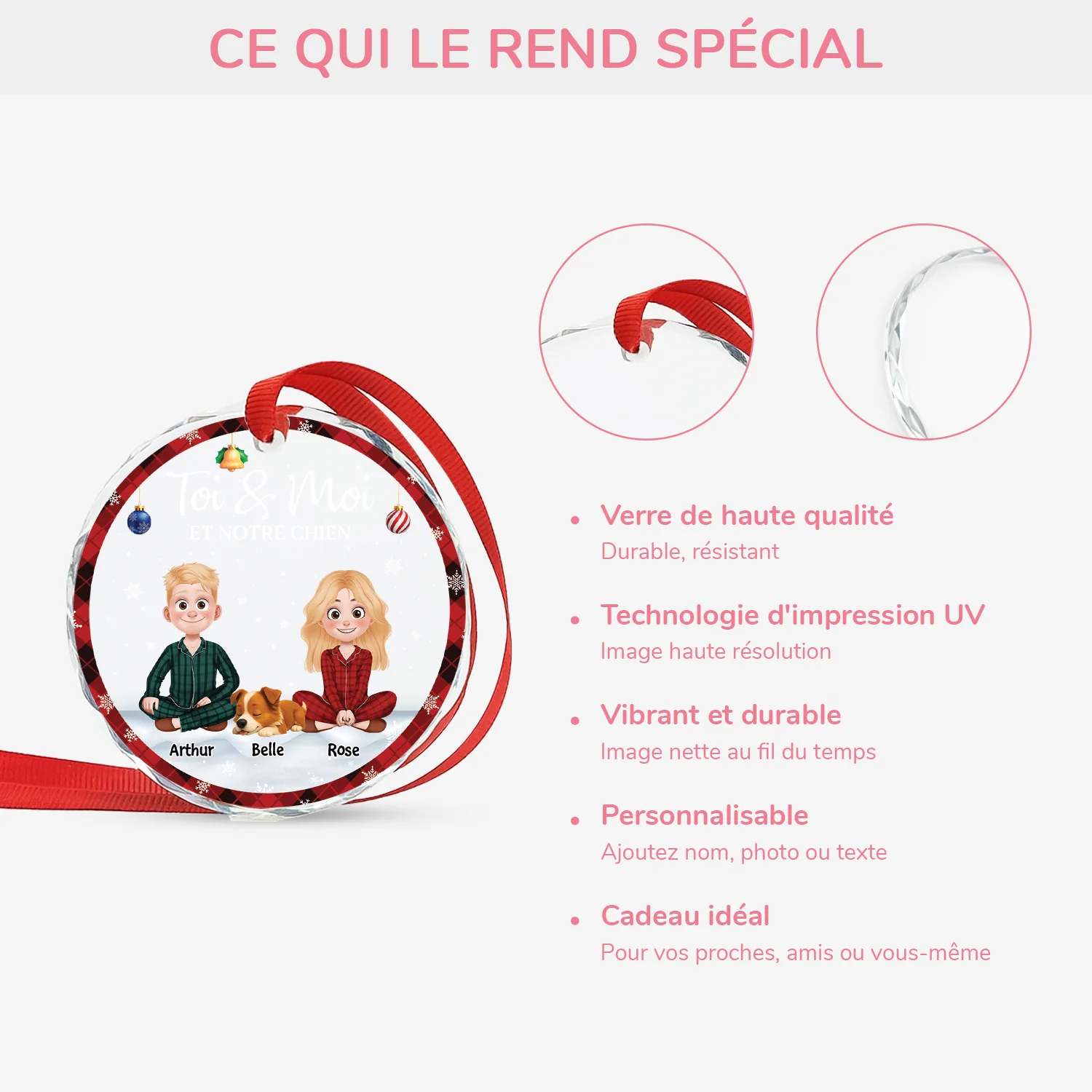 Ornement En Verre Personnalisé - Toi Et Moi Et Notre Chien - Image 4