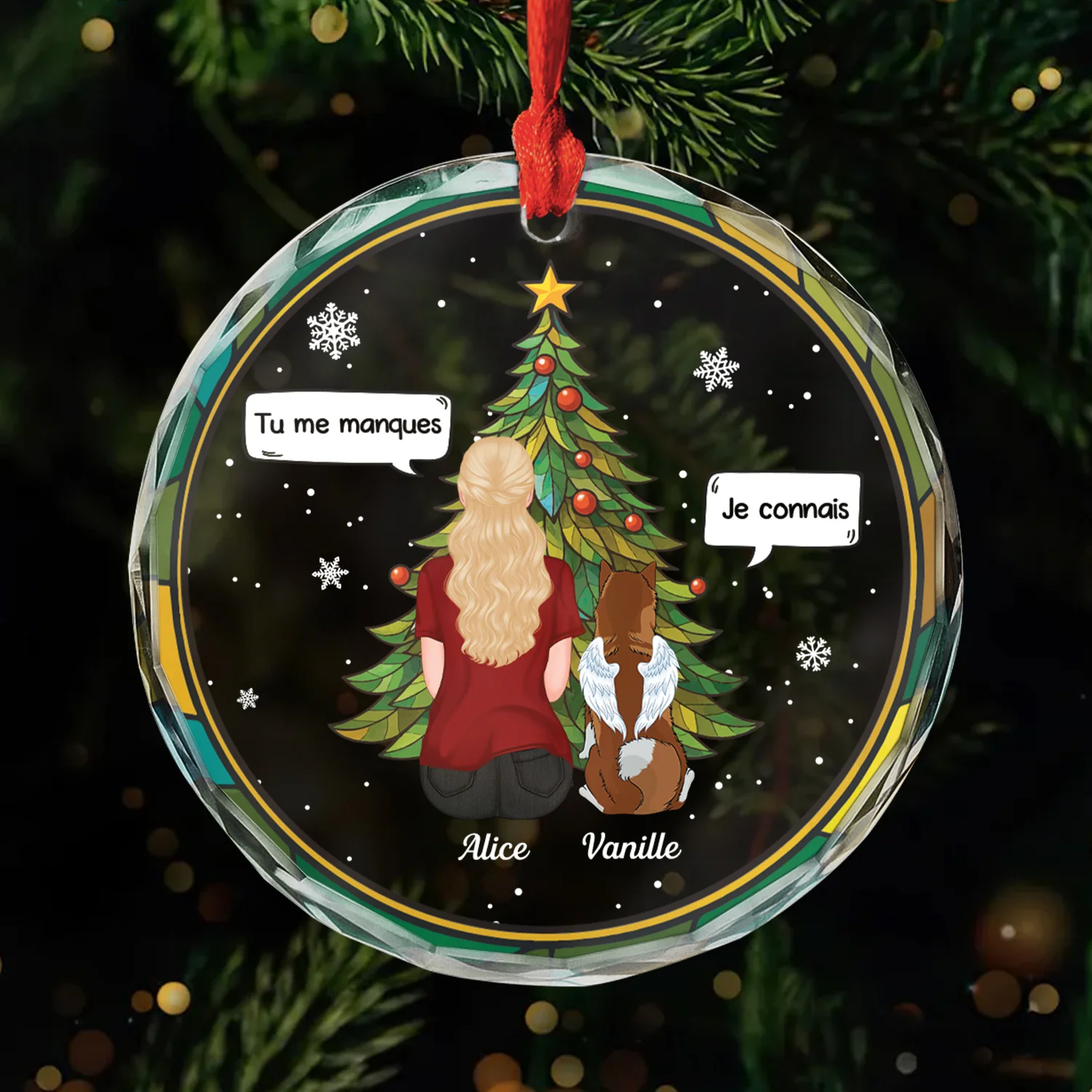 Ornement En Verre Personnalisé - Tu Me Manques Chien Noël