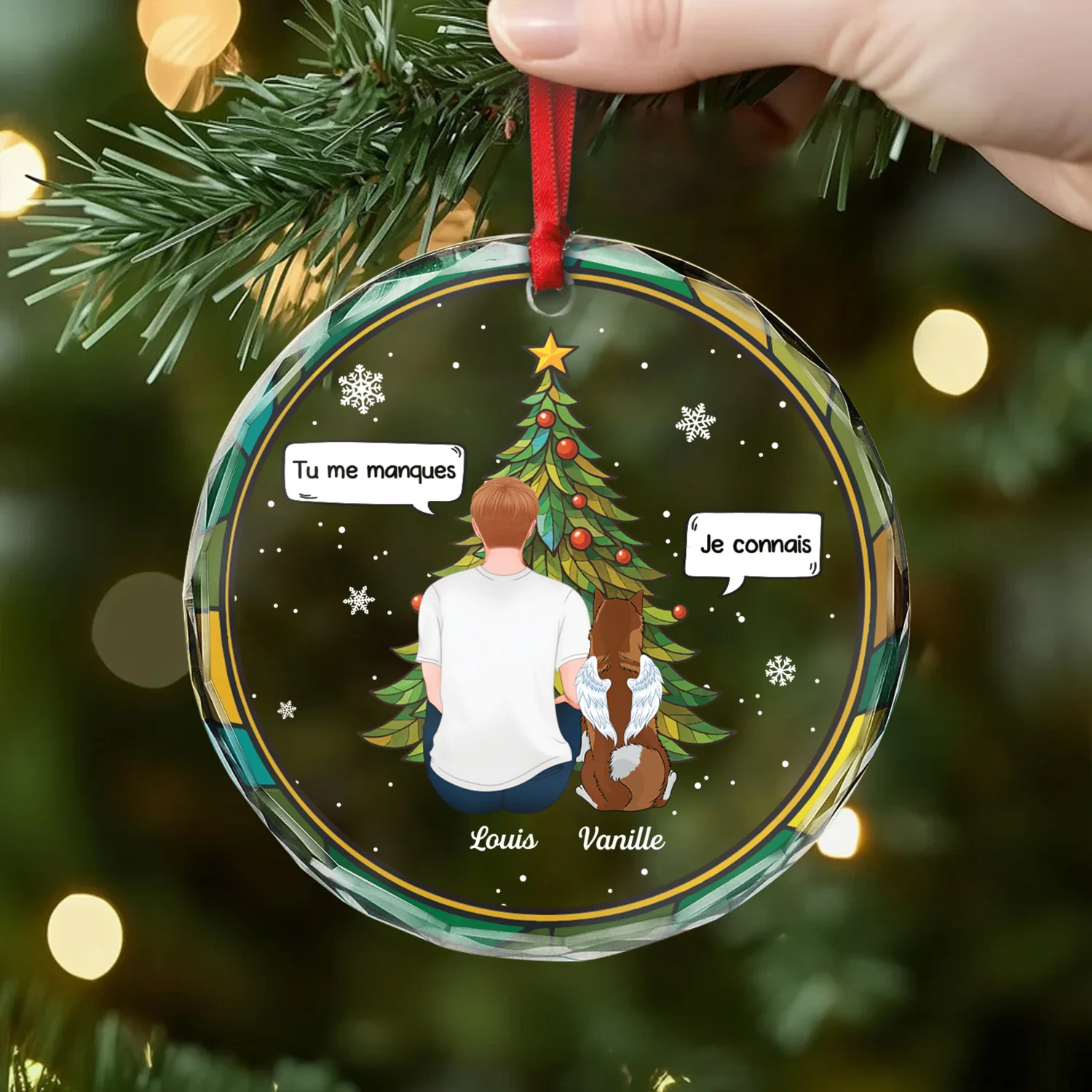 Ornement En Verre Personnalisé - Tu Me Manques Chien Noël - Image 2
