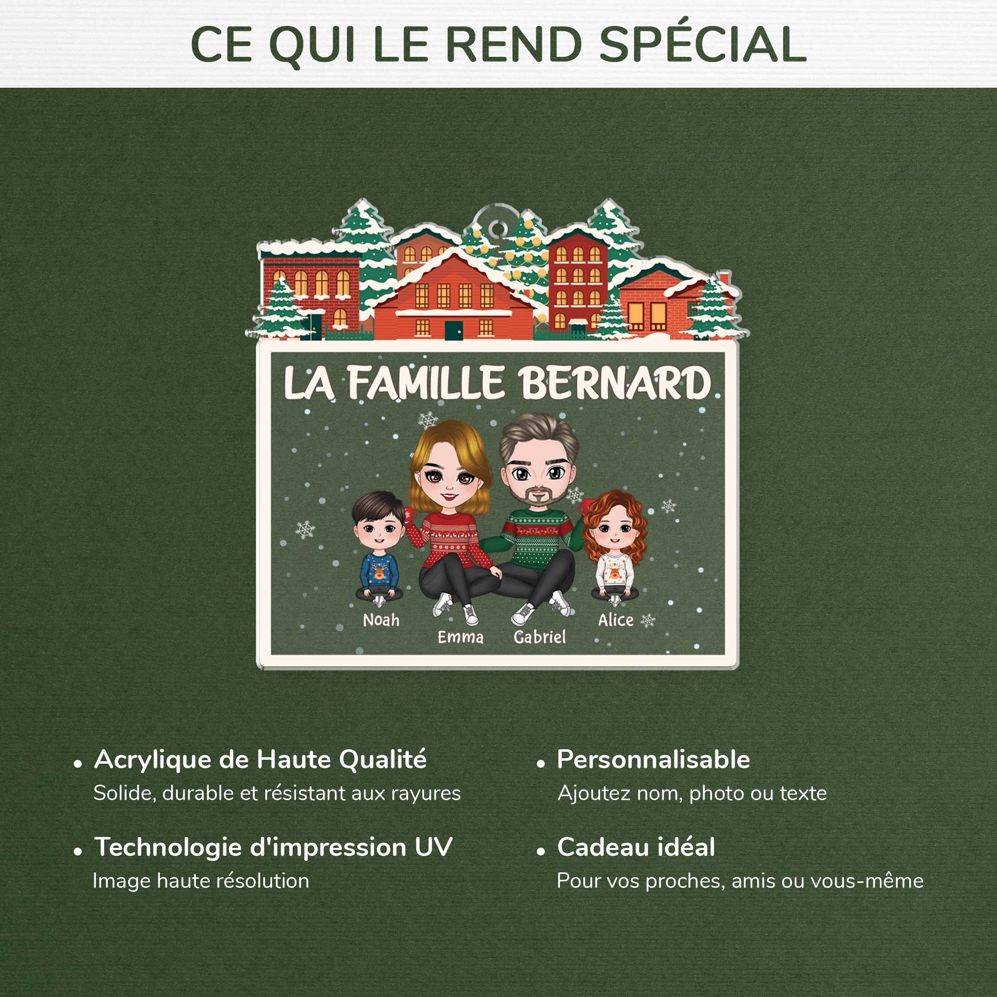 Ornement de Noël personnalisé – La Famille - Image 4