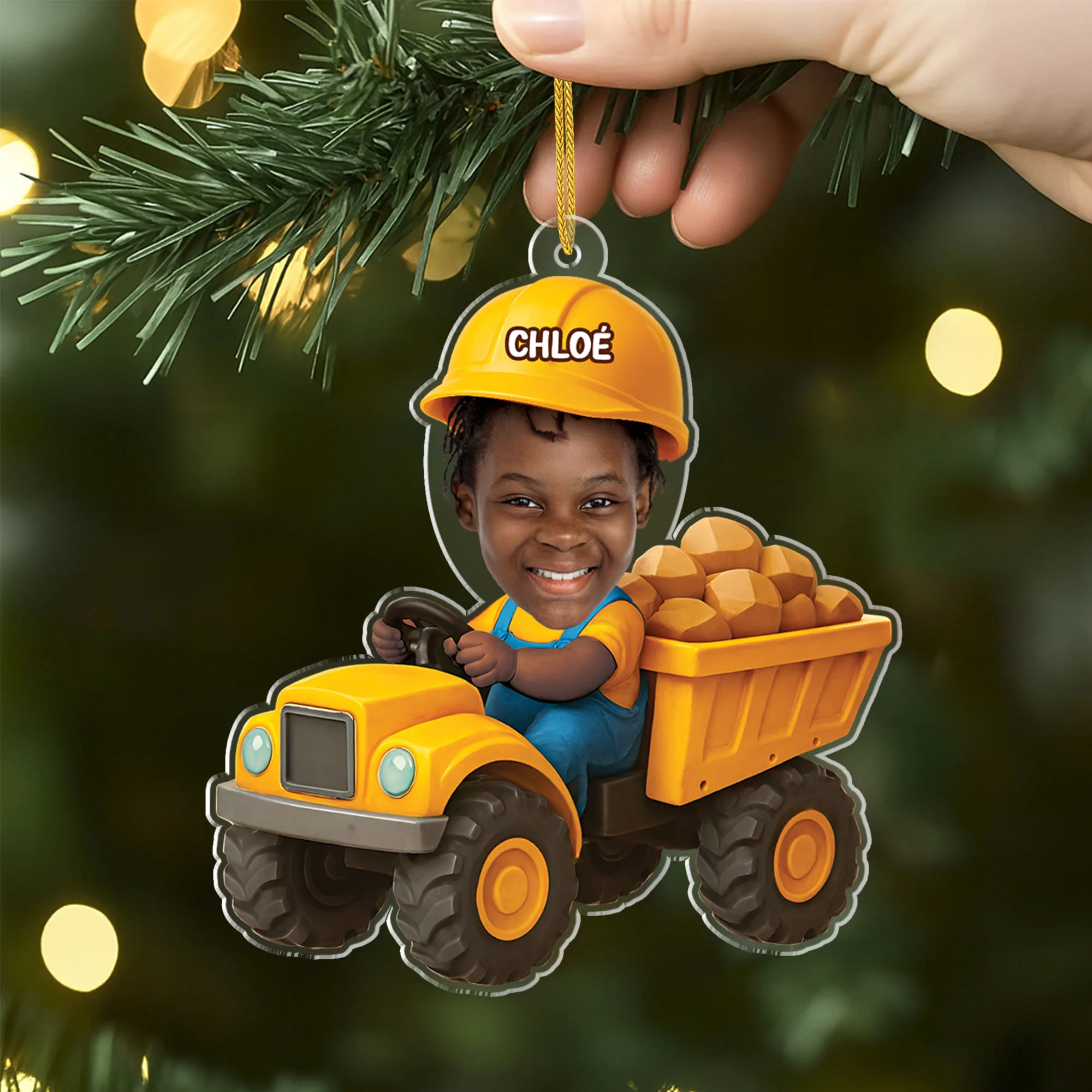 Ornement Noël Acrylique Personnalisé Avec Photo - Enfant Conducteur - Image 2