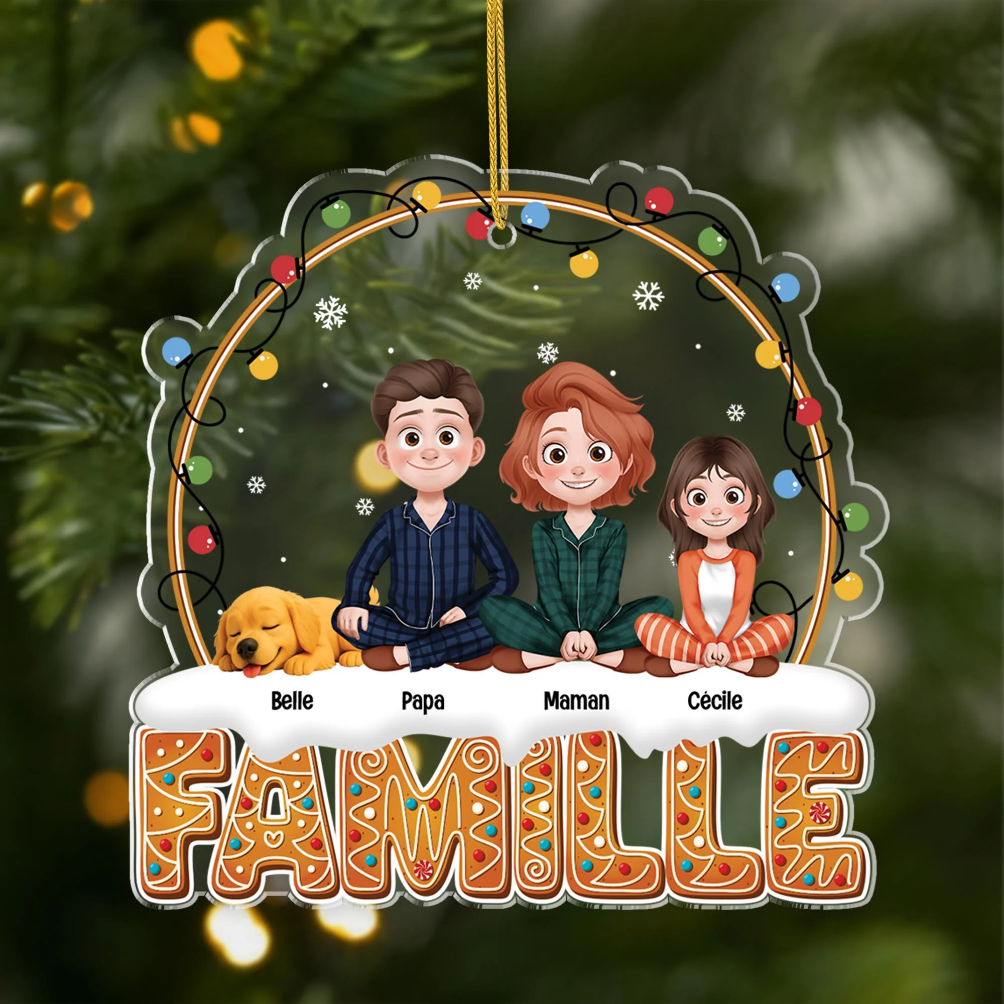 Ornement Noël Acrylique Personnalisé Avec Photo - La Famille Pour Toujours