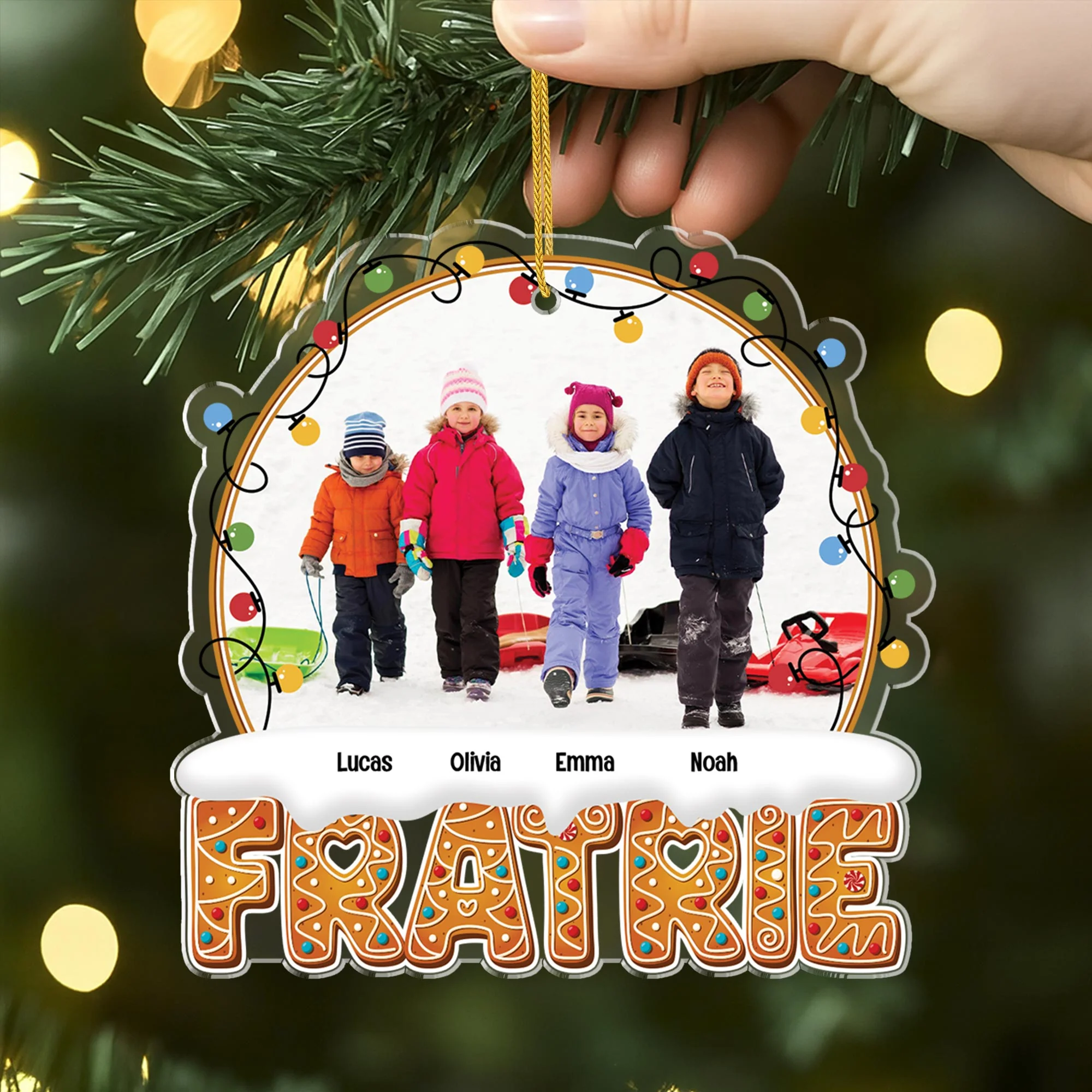 Ornement Noël Acrylique Personnalisé Avec Photo - La Famille Pour Toujours - Image 2
