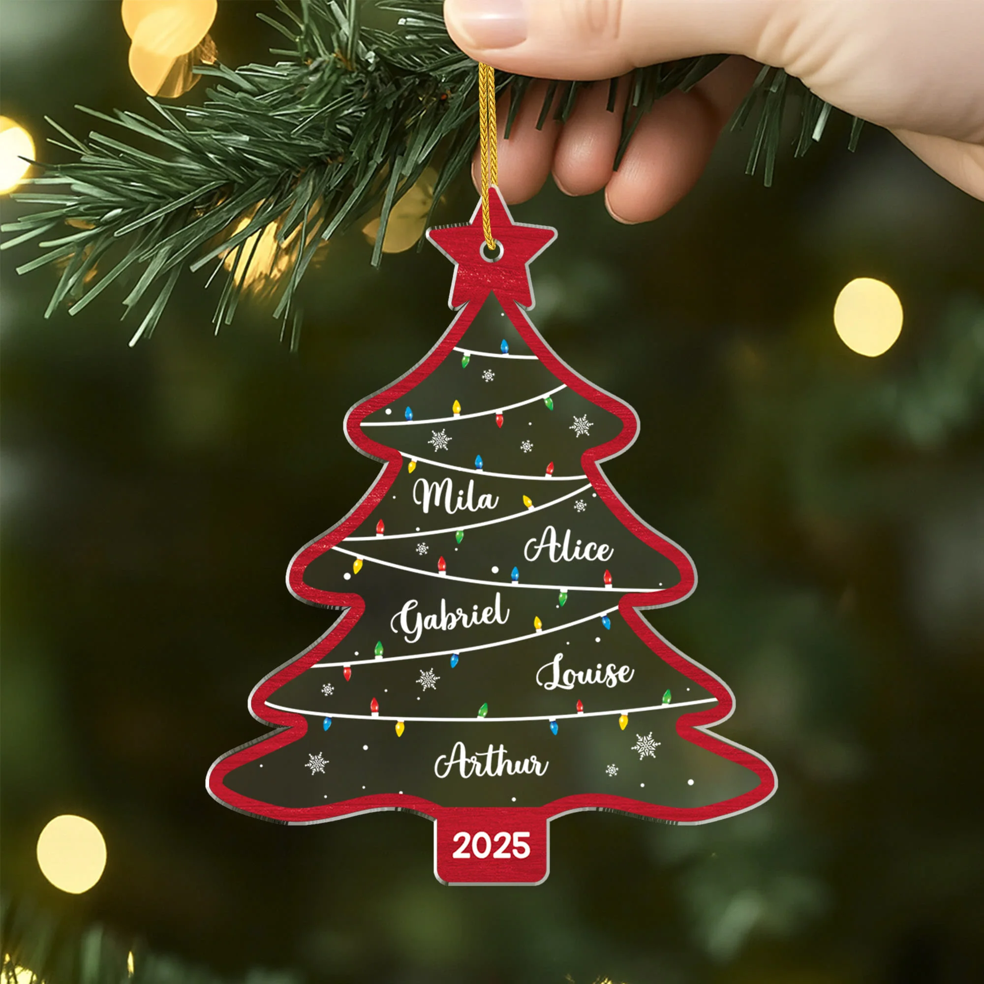 Ornement Noël Acrylique Personnalisé - Notre Sapin De Famille - Image 2
