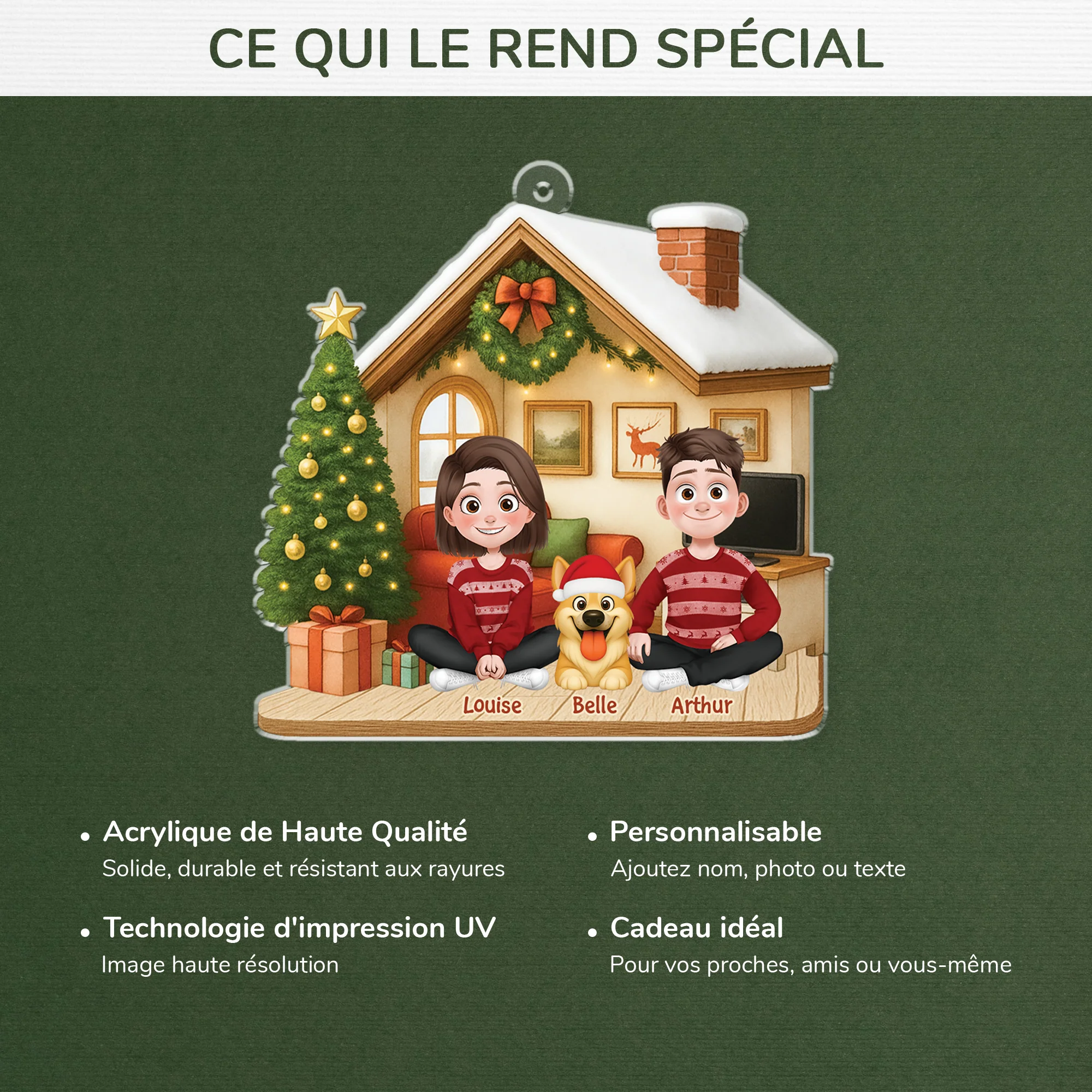 Ornement Noël Acrylique Personnalisé Couple - Notre Chien Et Nous - Image 4