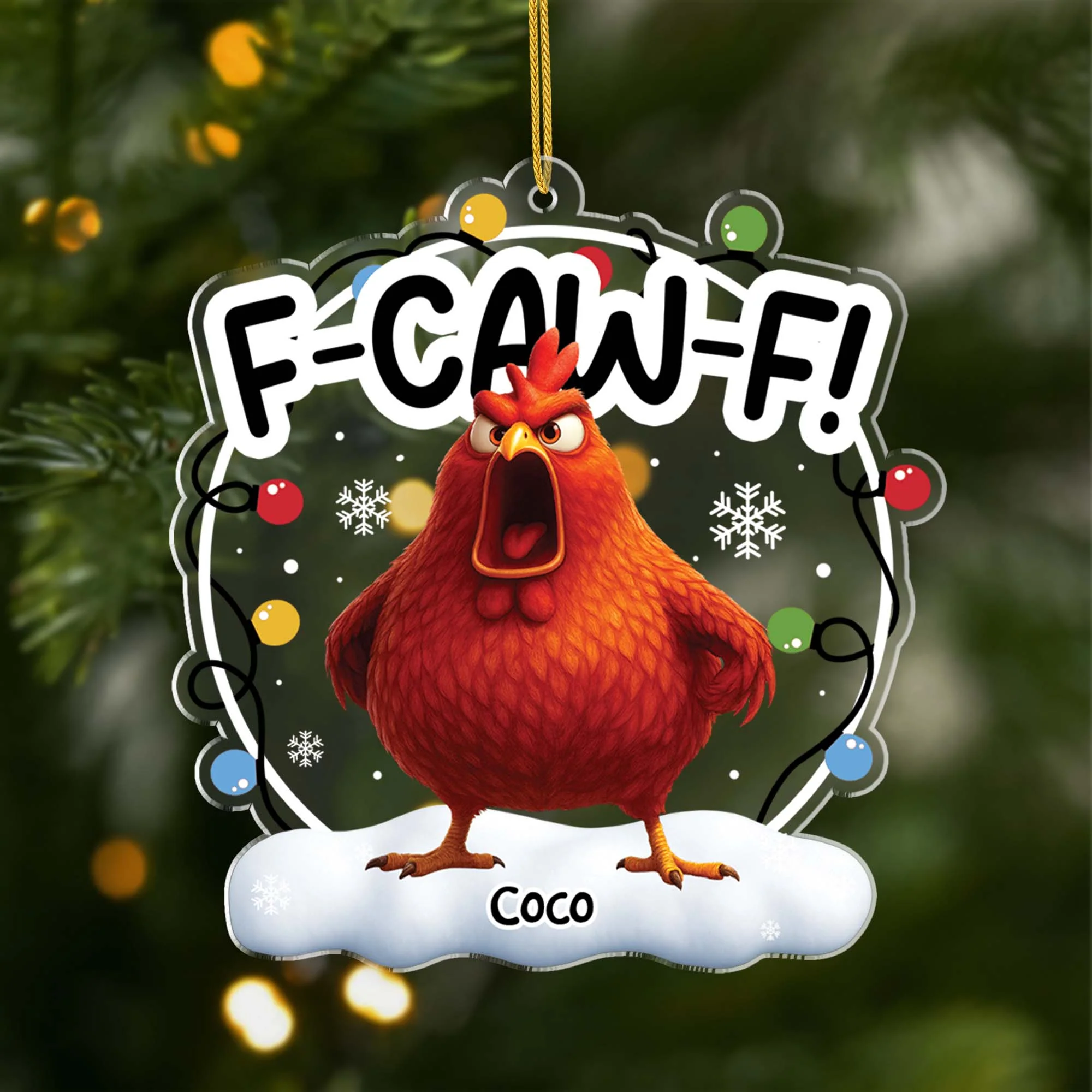 Ornement Noël Acrylique Personnalisé Drôle Pour Femme/Homme - F-Caw-F