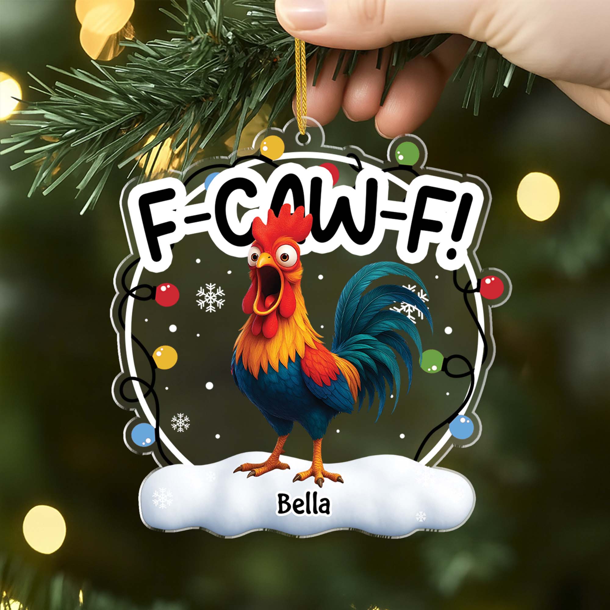 Ornement Noël Acrylique Personnalisé Drôle Pour Femme/Homme - F-Caw-F - Image 2