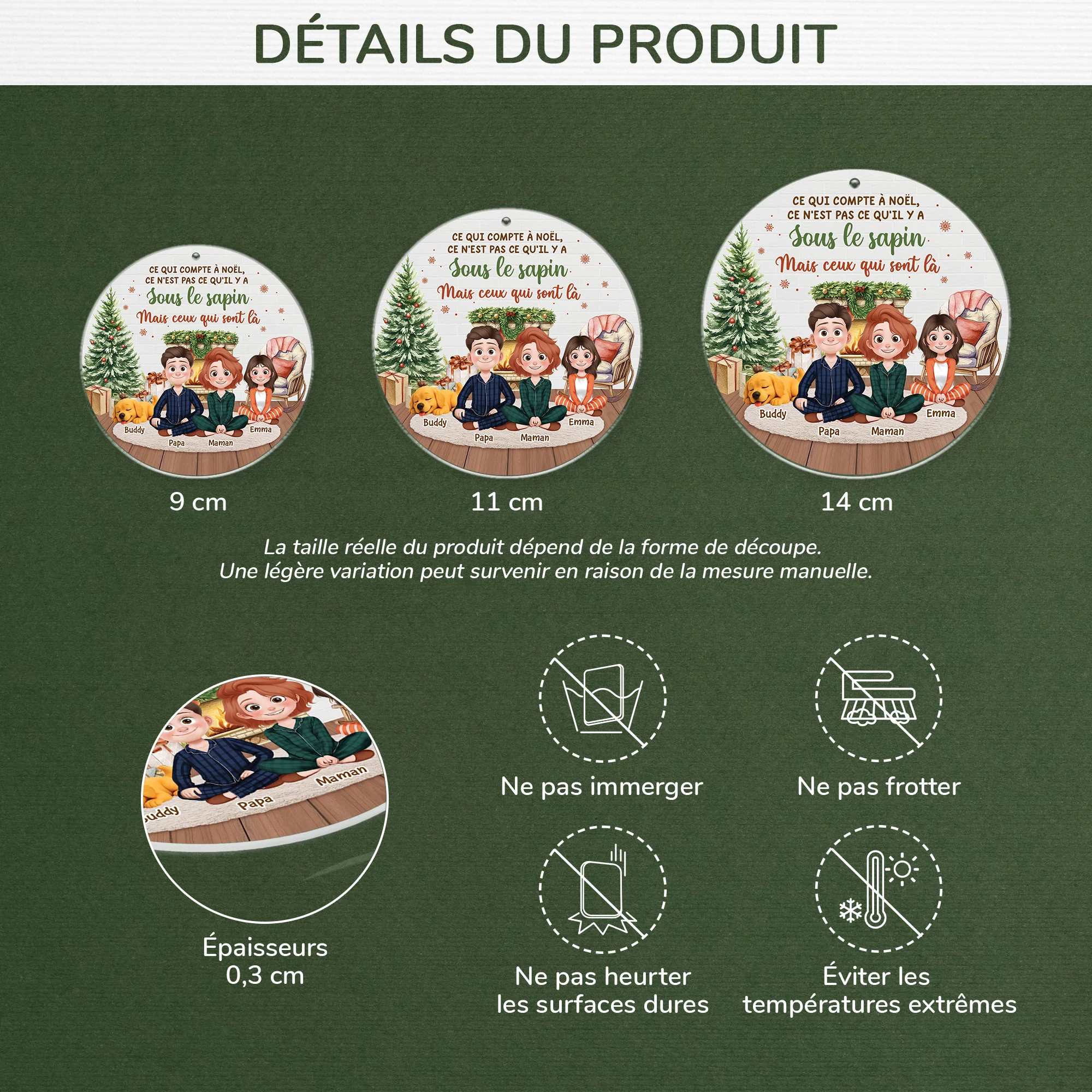 Ornement Noël Acrylique Personnalisé Famille - Ce Qui Compte À Noël - Image 3