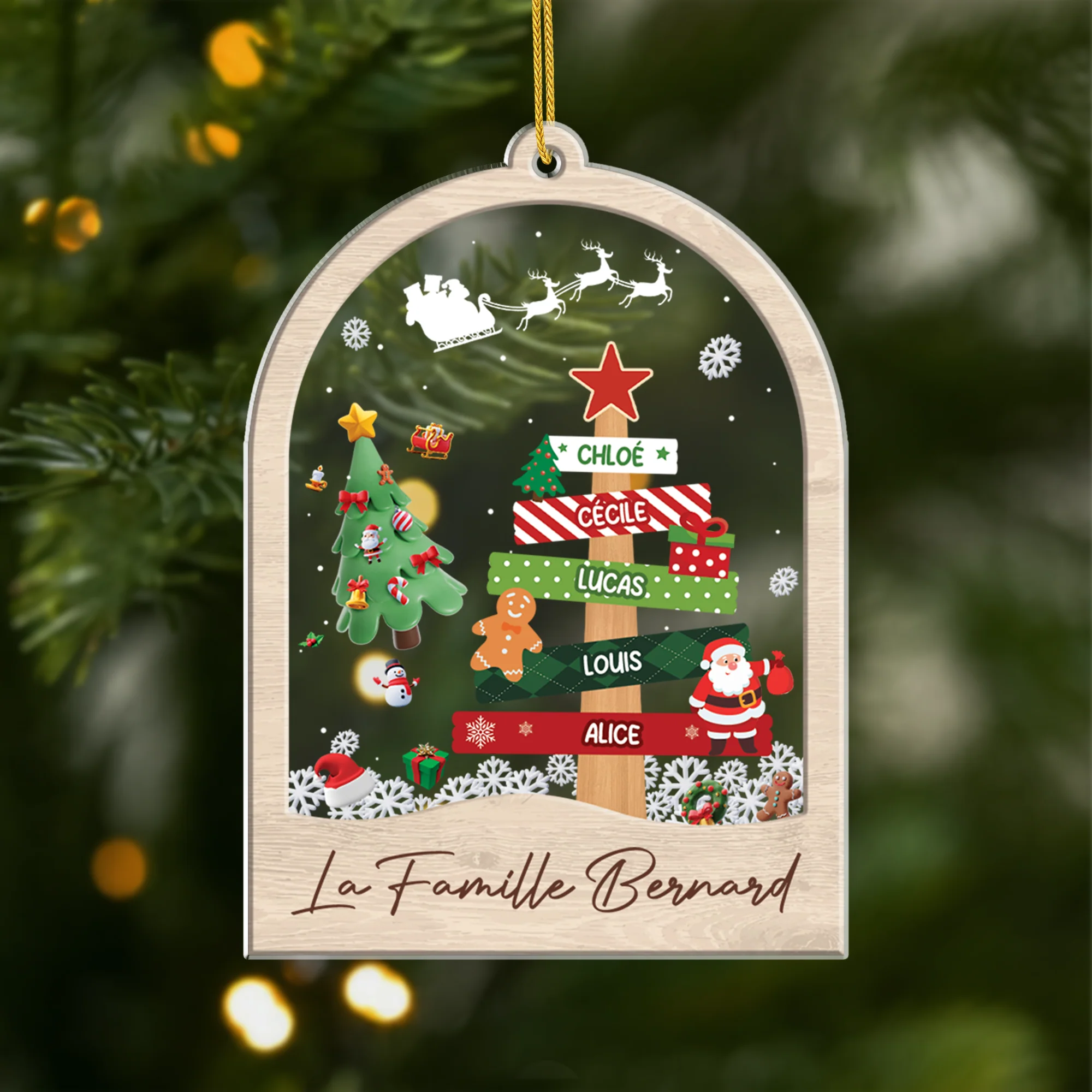 Ornement Noël Acrylique Personnalisé Famille - La Magie D'être Ensemble