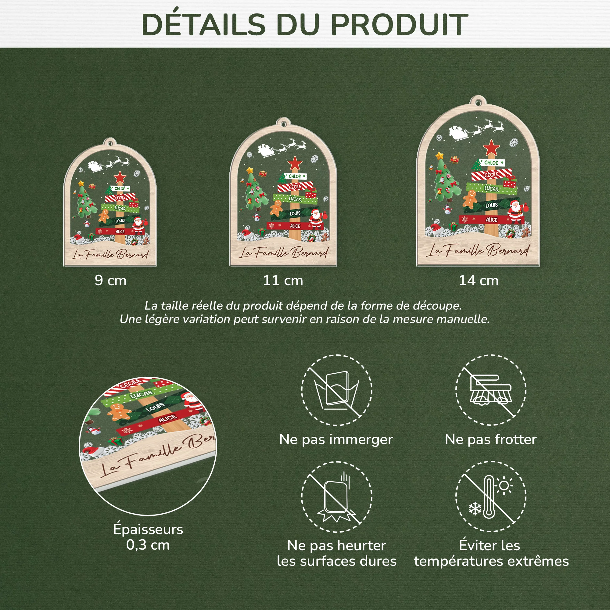 Ornement Noël Acrylique Personnalisé Famille - La Magie D'être Ensemble - Image 3