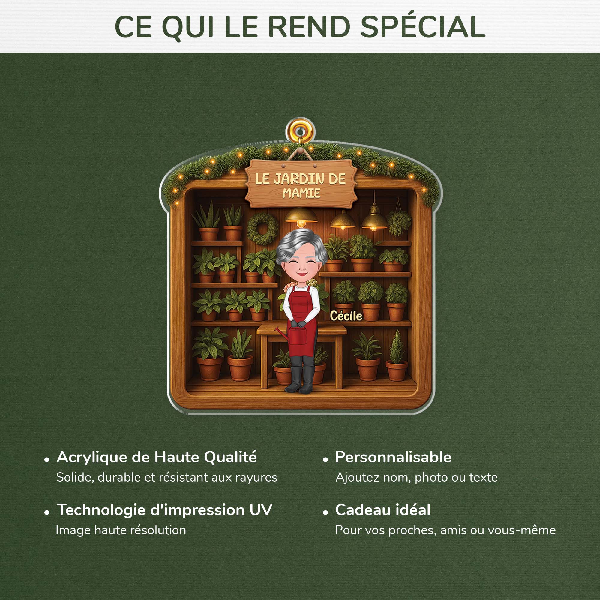 Ornement Noël Personnalisé Acrylique - Le Jardin de Mamie - Image 4