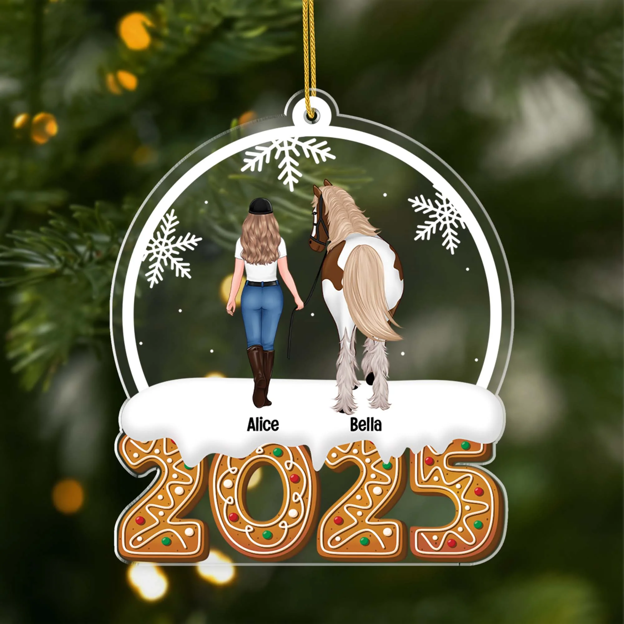 Ornement Noël Acrylique Personnalisé - Moi Et Mon Cheval