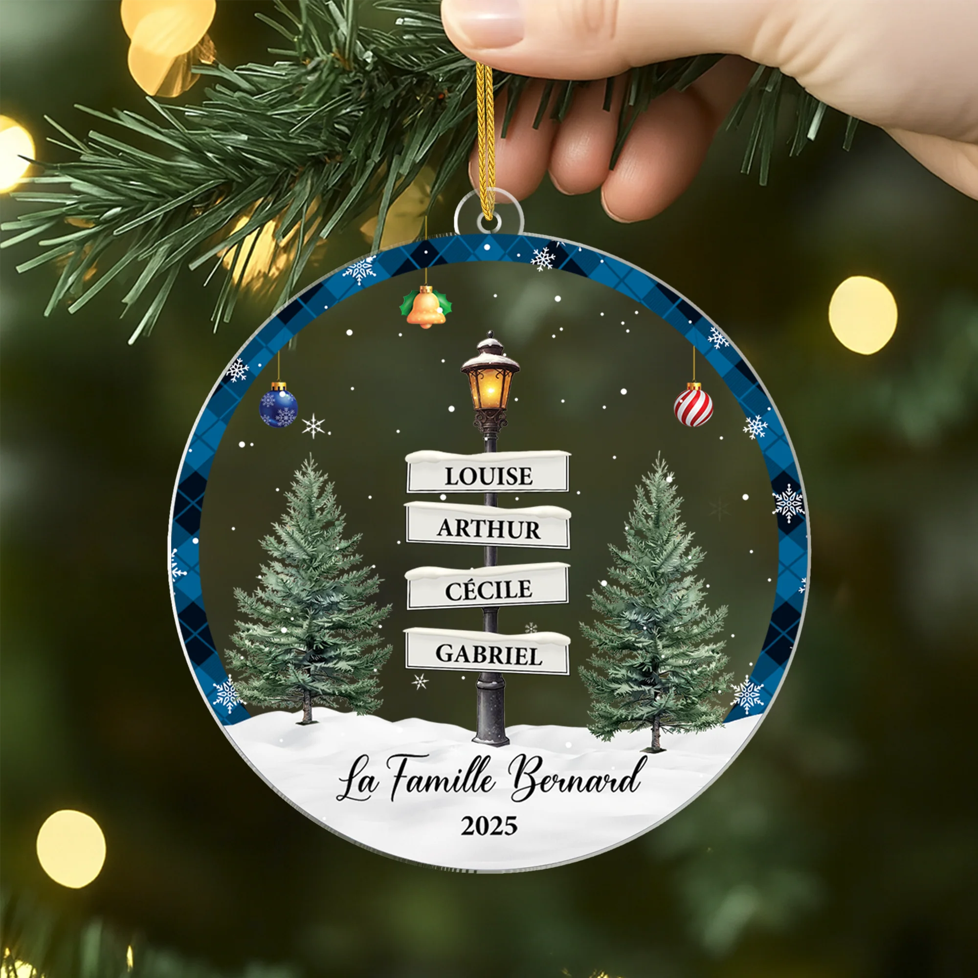 Ornement Noël Acrylique Personnalisé - Notre Lampadaire Noël Famille - Image 2