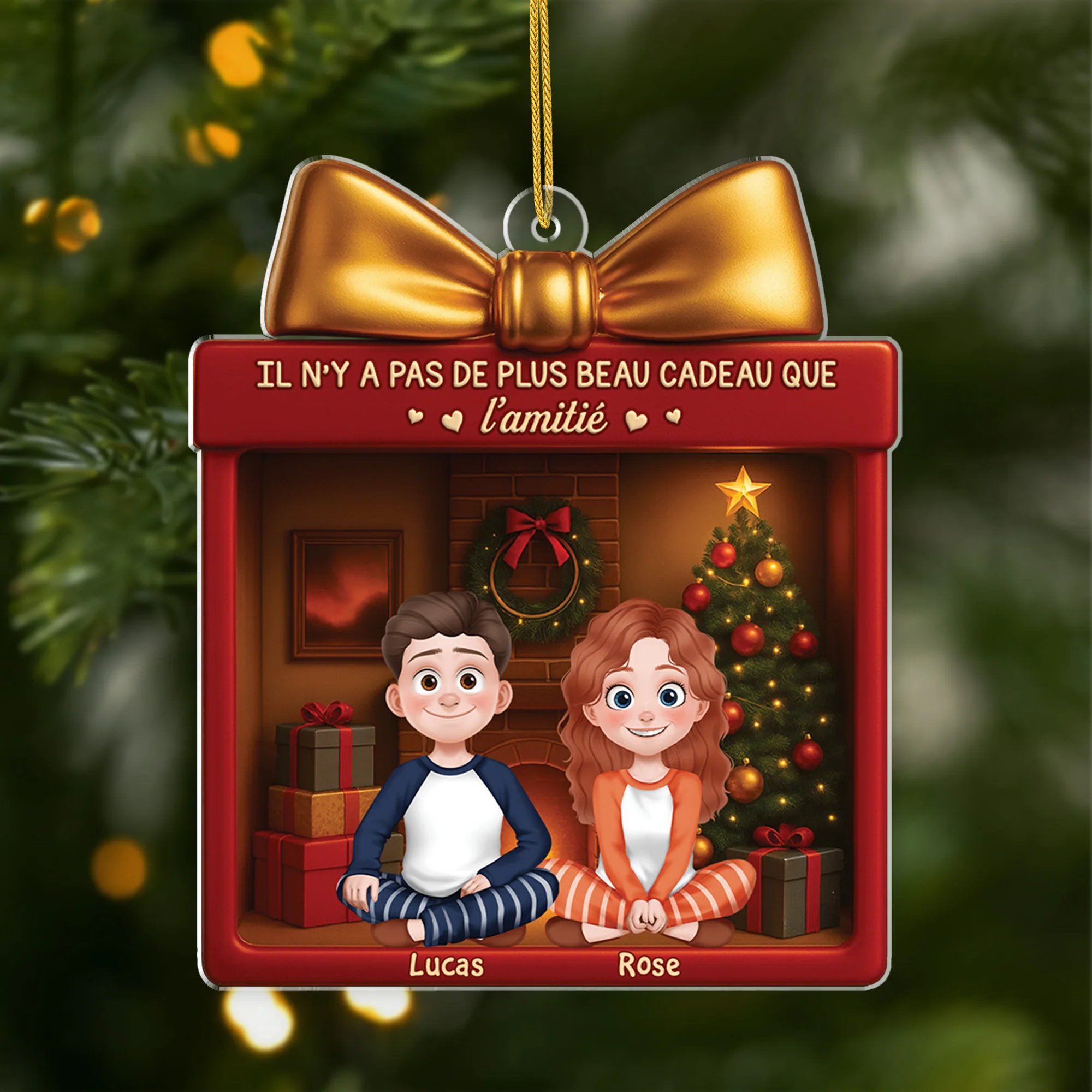 Ornement Noël Acrylique Personnalisé Pour Ami - Beau Cadeau Comme L’amitié