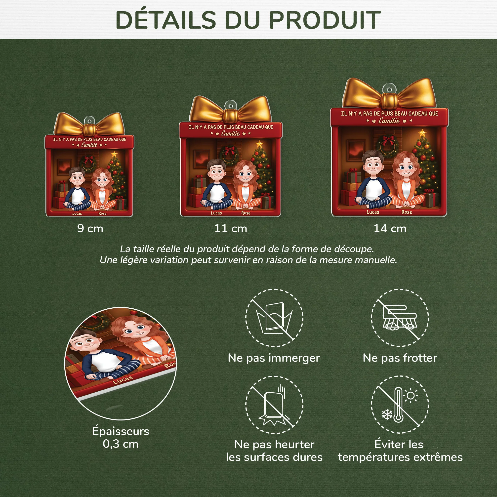Ornement Noël Acrylique Personnalisé Pour Ami - Beau Cadeau Comme L’amitié - Image 3