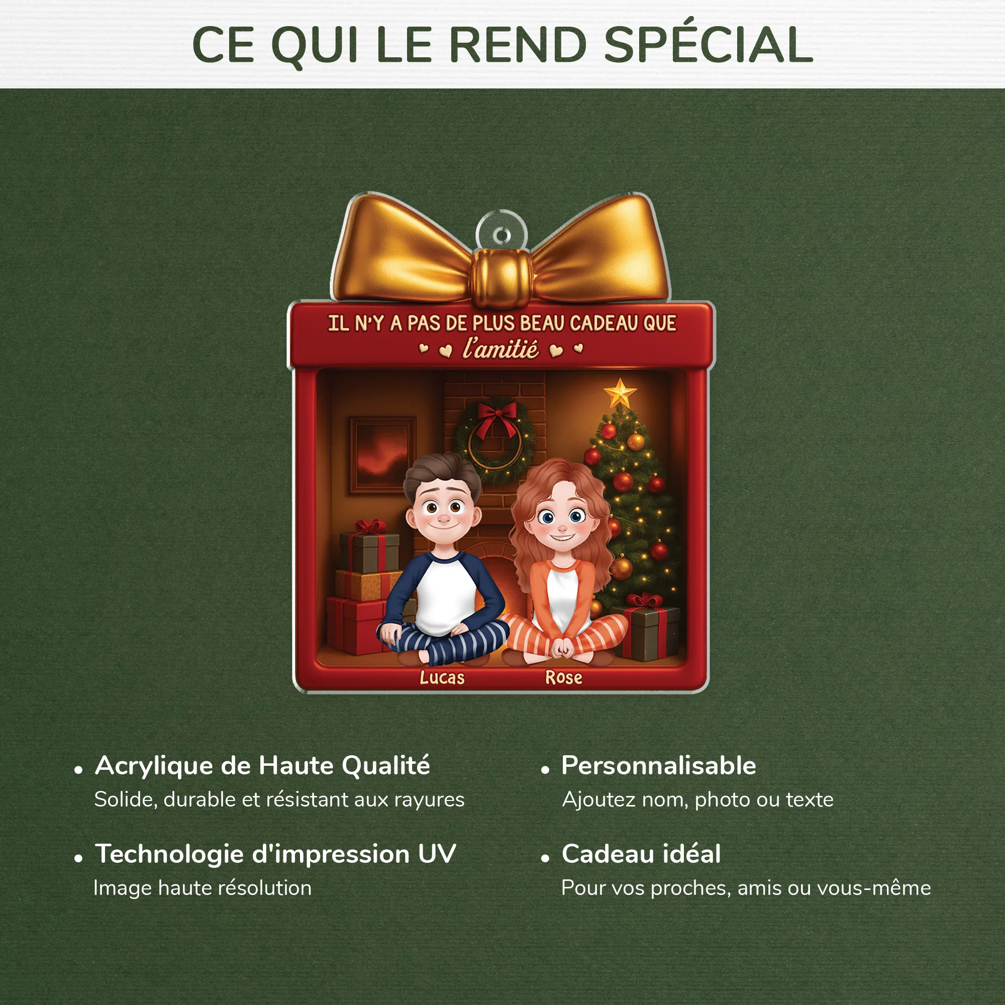 Ornement Noël Acrylique Personnalisé Pour Ami - Beau Cadeau Comme L’amitié - Image 4