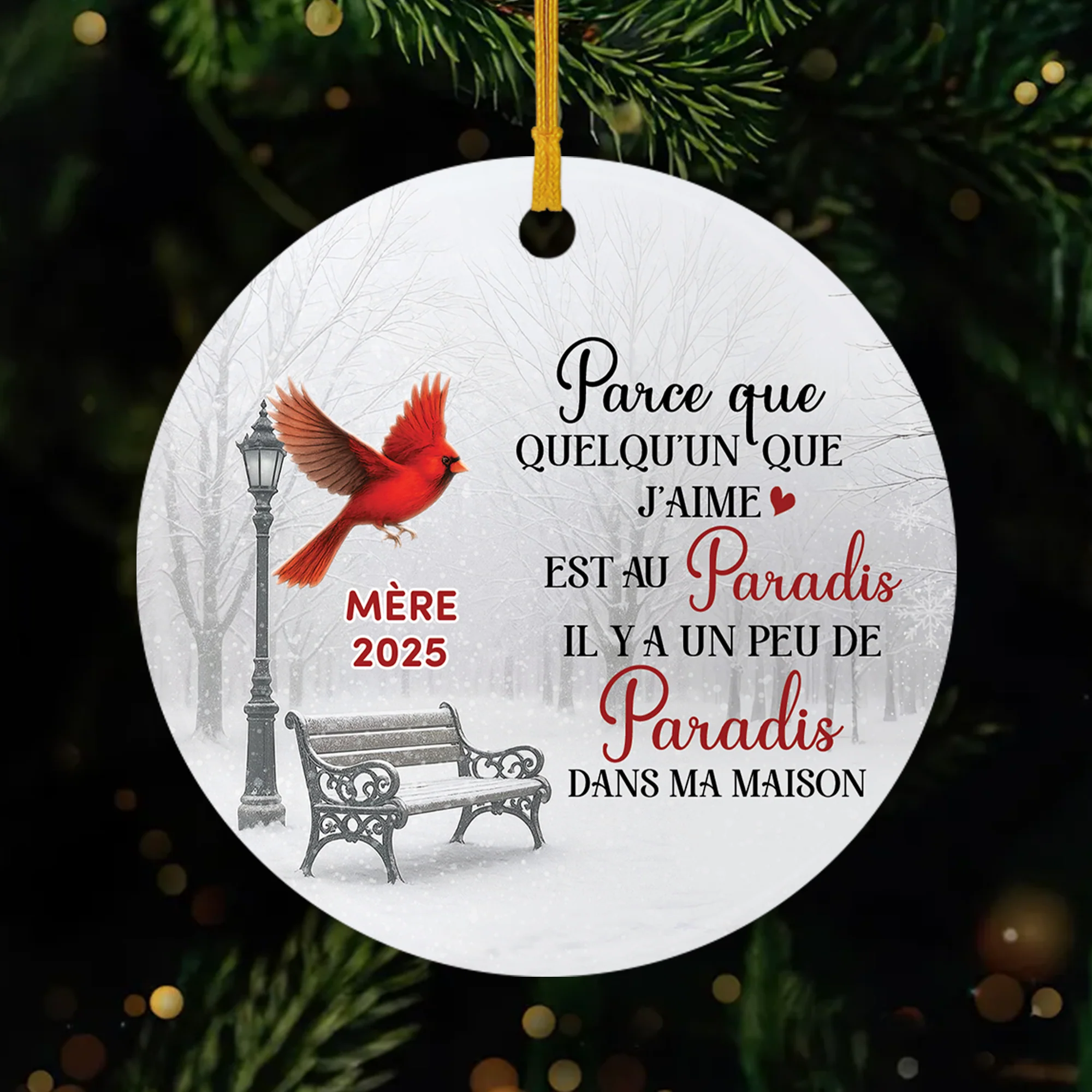 Ornement Noël Céramique Commémoratif Personnalisé - Se Souvenir De Toi