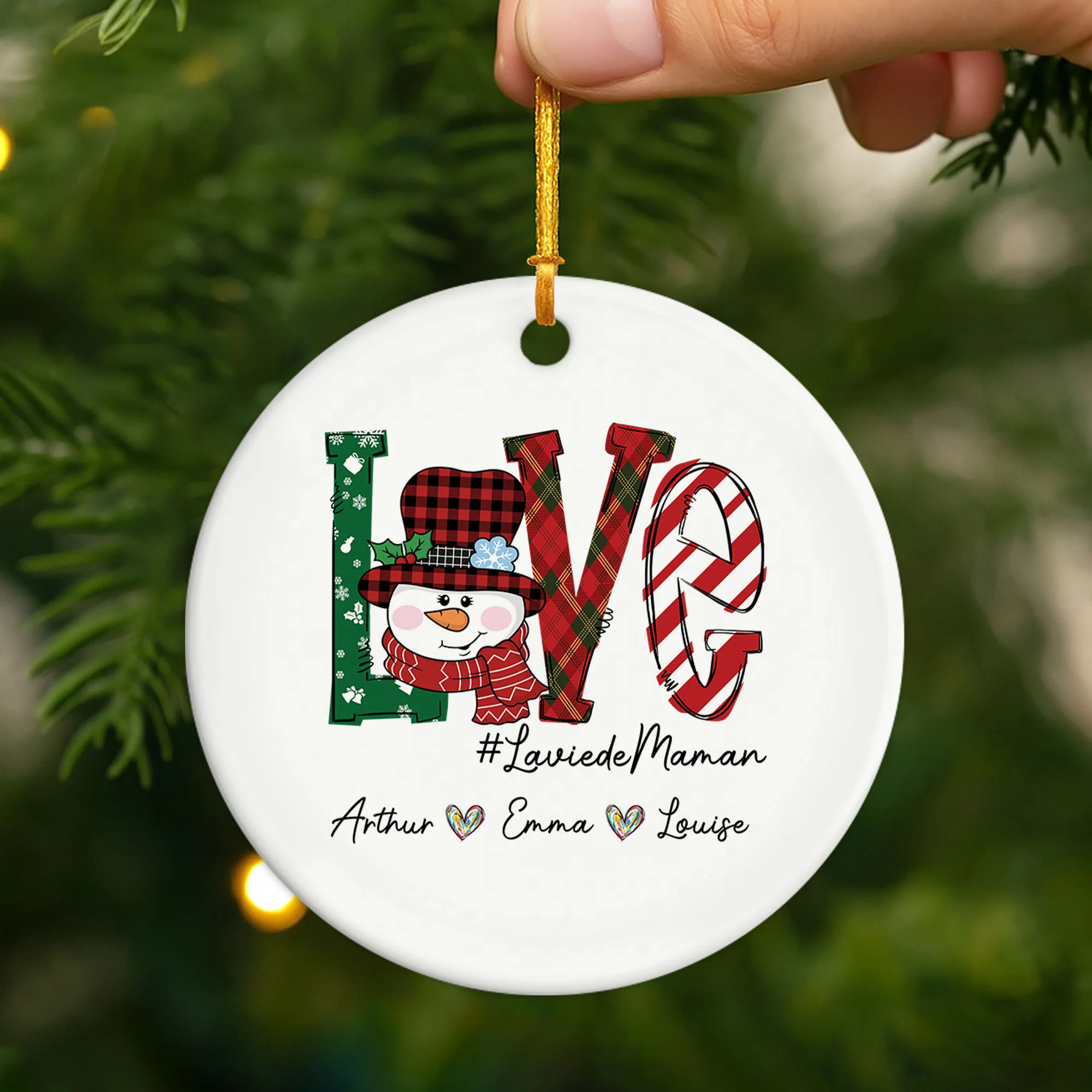 Ornement Noël Céramique Personnalisé - La Vie De Mamie - Image 2
