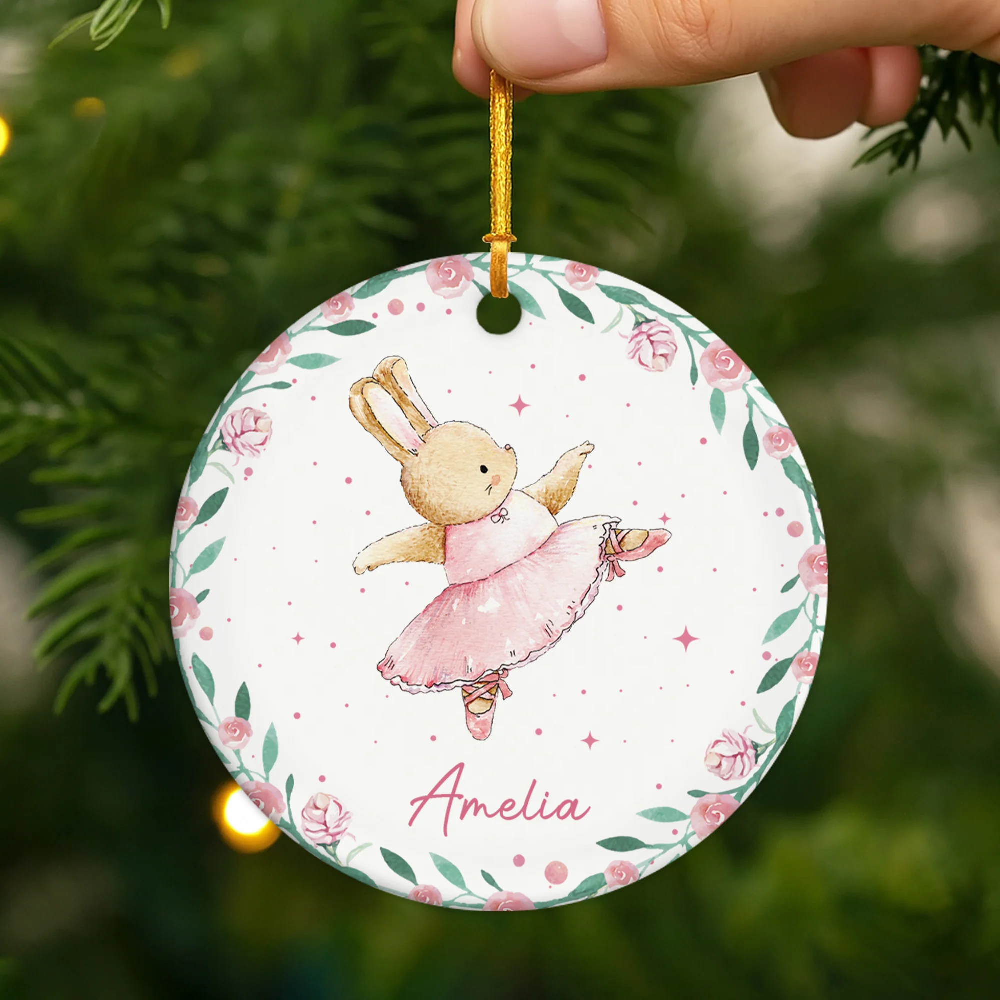 Ornement Noël Céramique Personnalisé Pour Enfant - Devenir Une Ballerine - Image 2