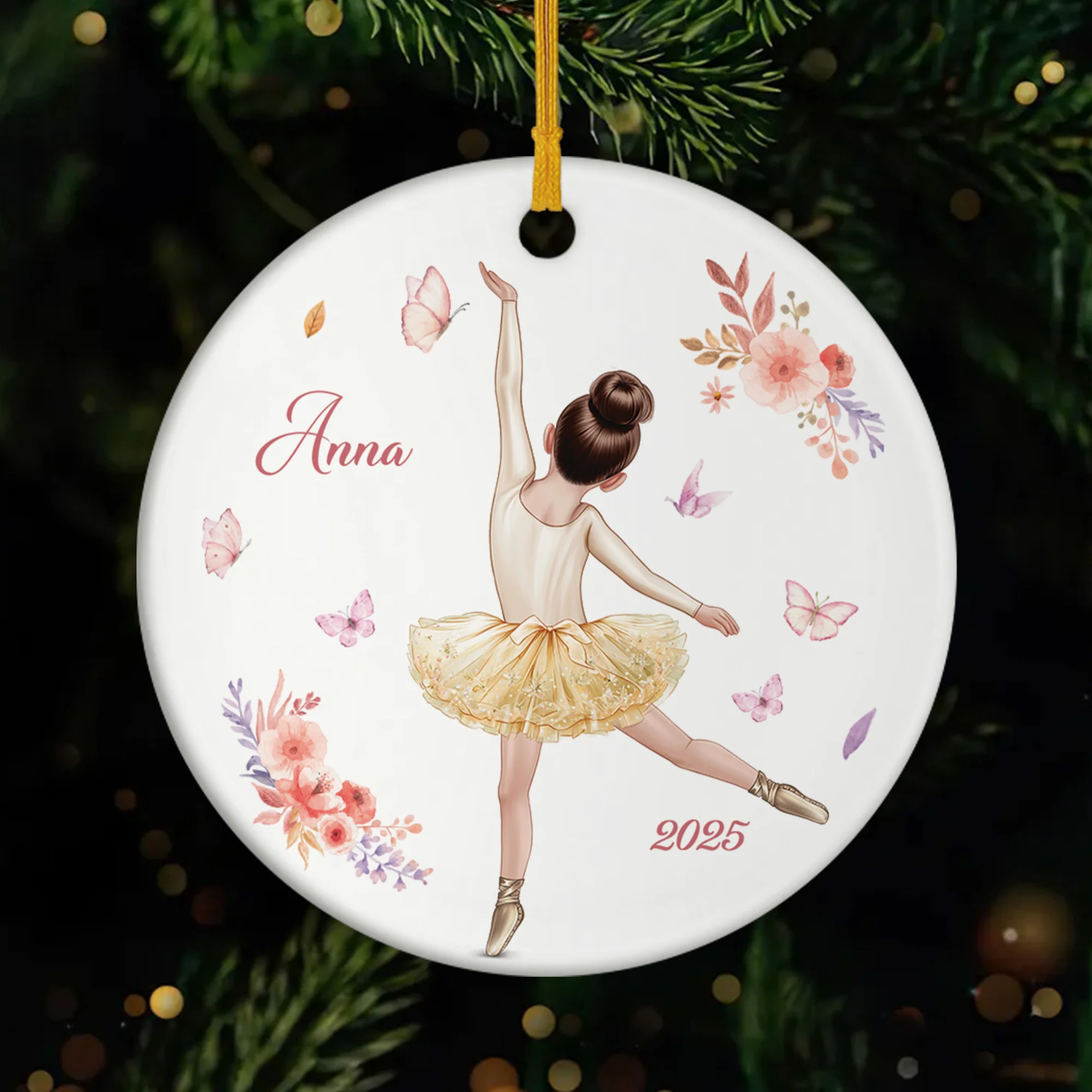 Ornement Noël Céramique Personnalisé Pour Enfant - Je Suis Une Ballerine