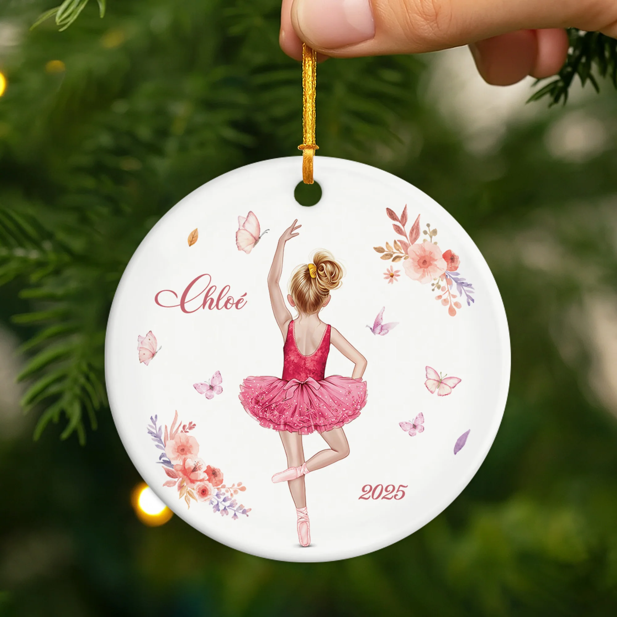 Ornement Noël Céramique Personnalisé Pour Enfant - Je Suis Une Ballerine - Image 2