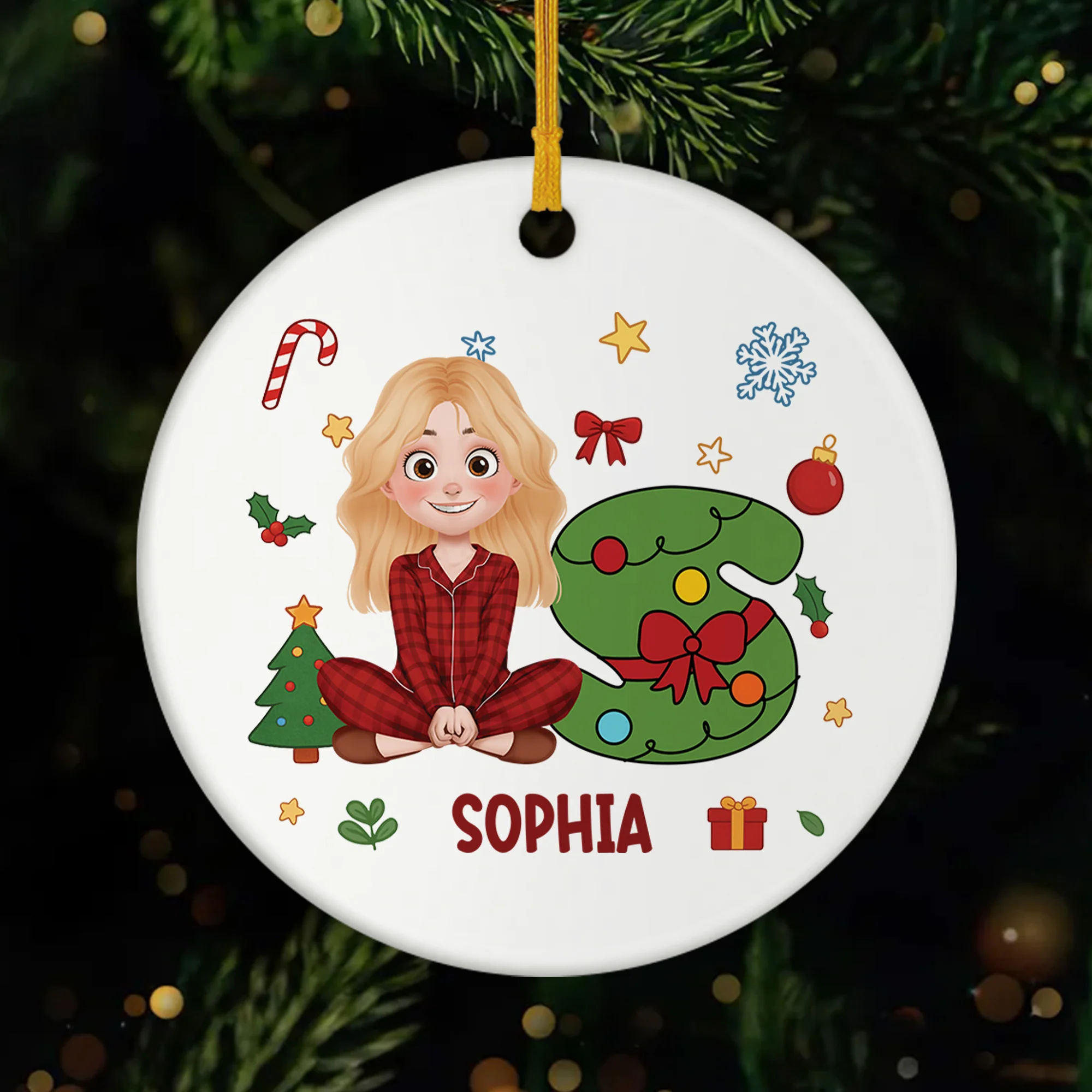 Ornement Noël Céramique Personnalisé Pour Femme Et Homme - A Pour Amélia