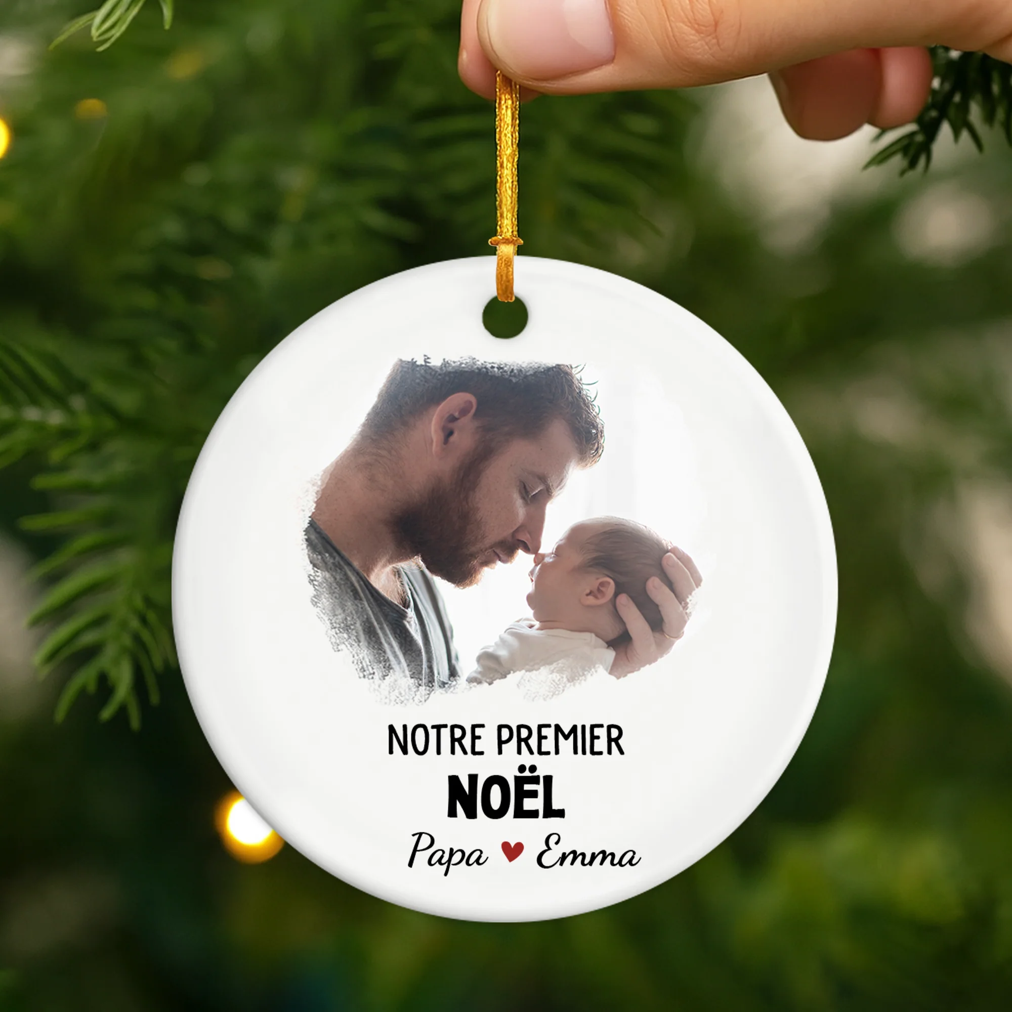 Ornement Noël Céramique Personnalisé - Premier Noël Avec Maman - Image 2