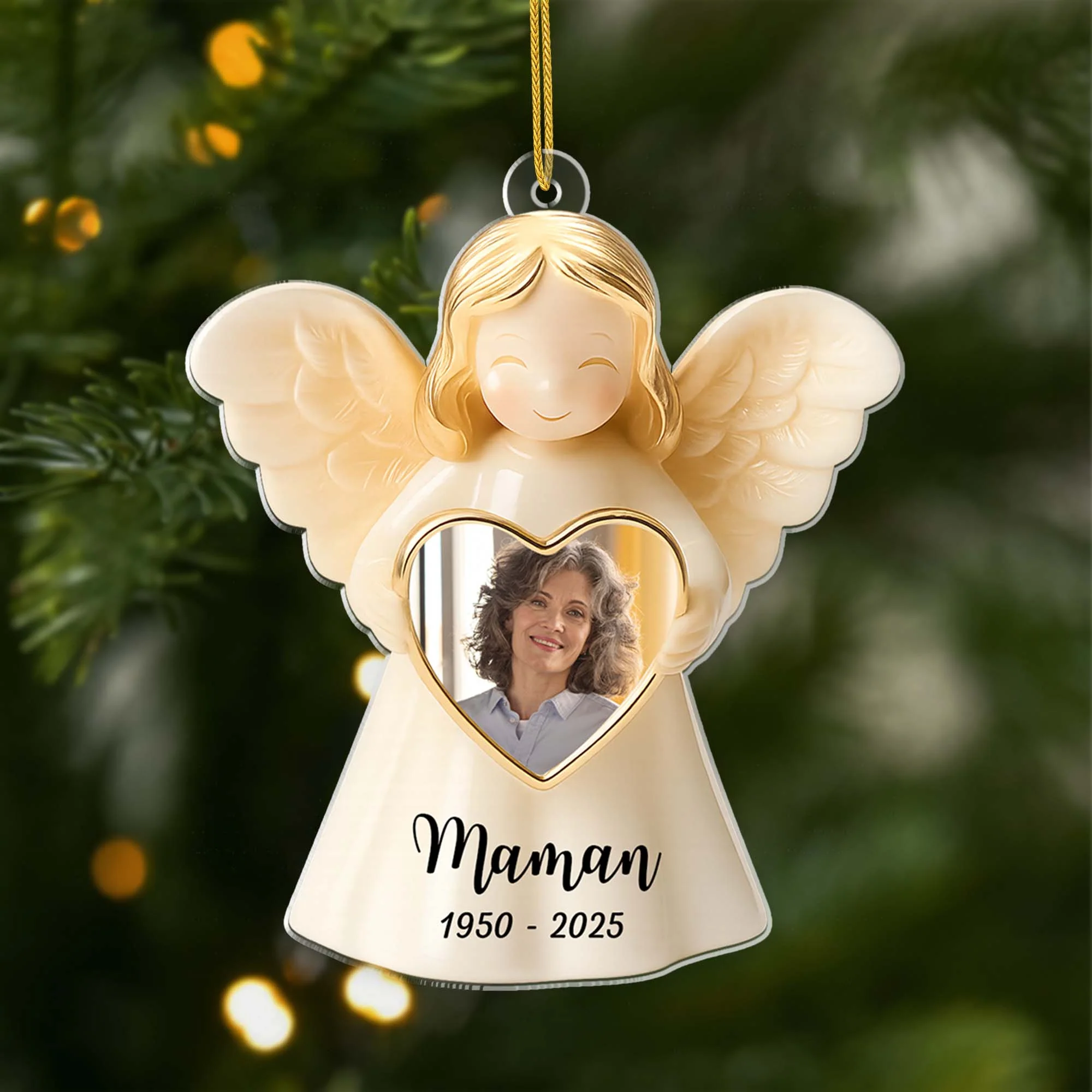 Ornement Noël En Acrylique Maman Commémoratif Personnalisé Avec Photo