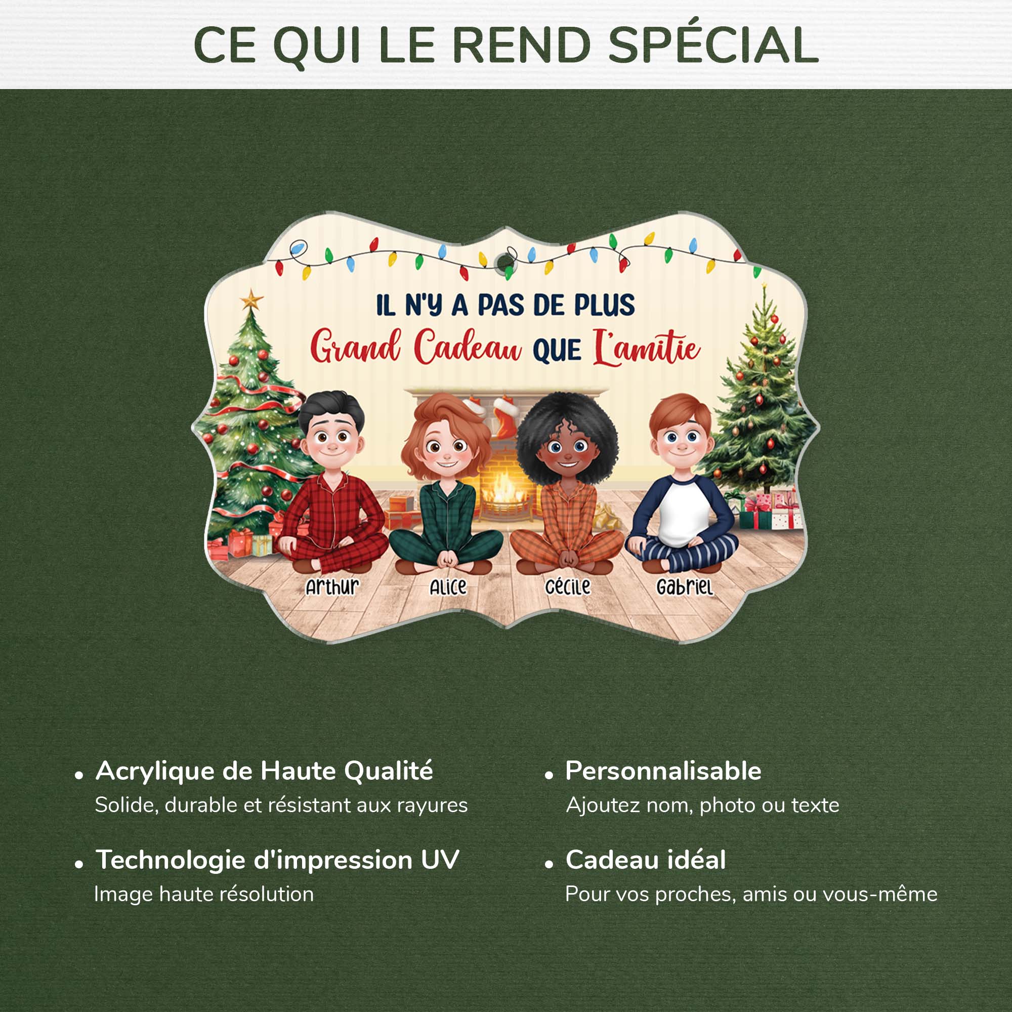 Ornement Noël En Acrylique Personnalisé - Amitié Est Un Grand Cadeau - Image 4