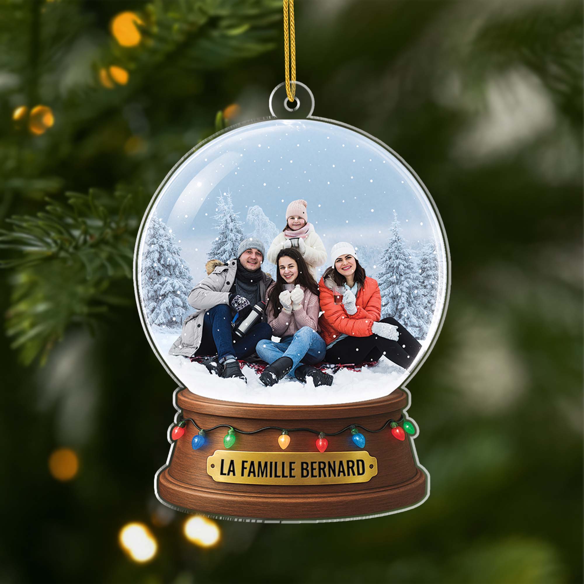 Ornement Noël En Acrylique Personnalisé Avec Photo - Joyeux Noël En Famille