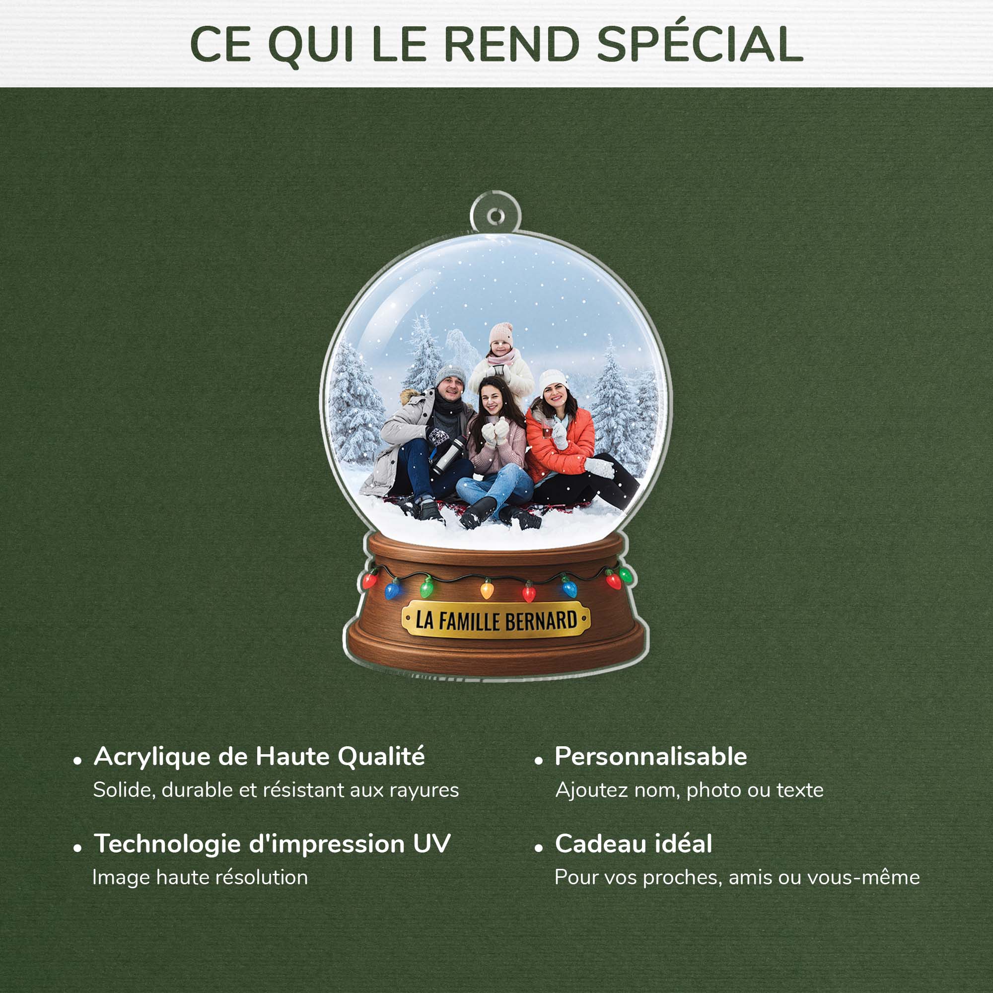 Ornement Noël En Acrylique Personnalisé Avec Photo - Joyeux Noël En Famille - Image 4