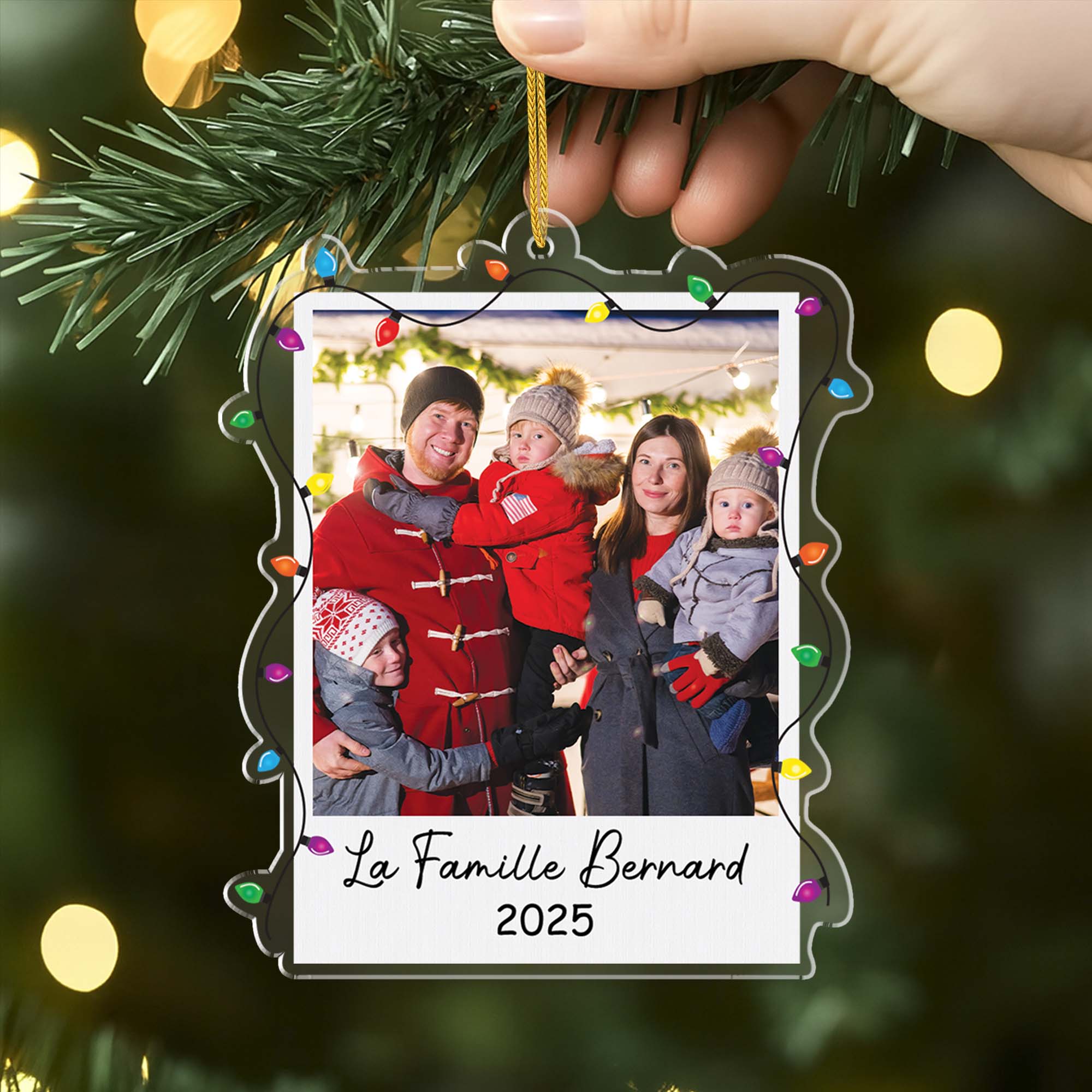 Ornement Noël En Acrylique Personnalisé Avec Photo - Notre Photo De Famille Noël - Image 2