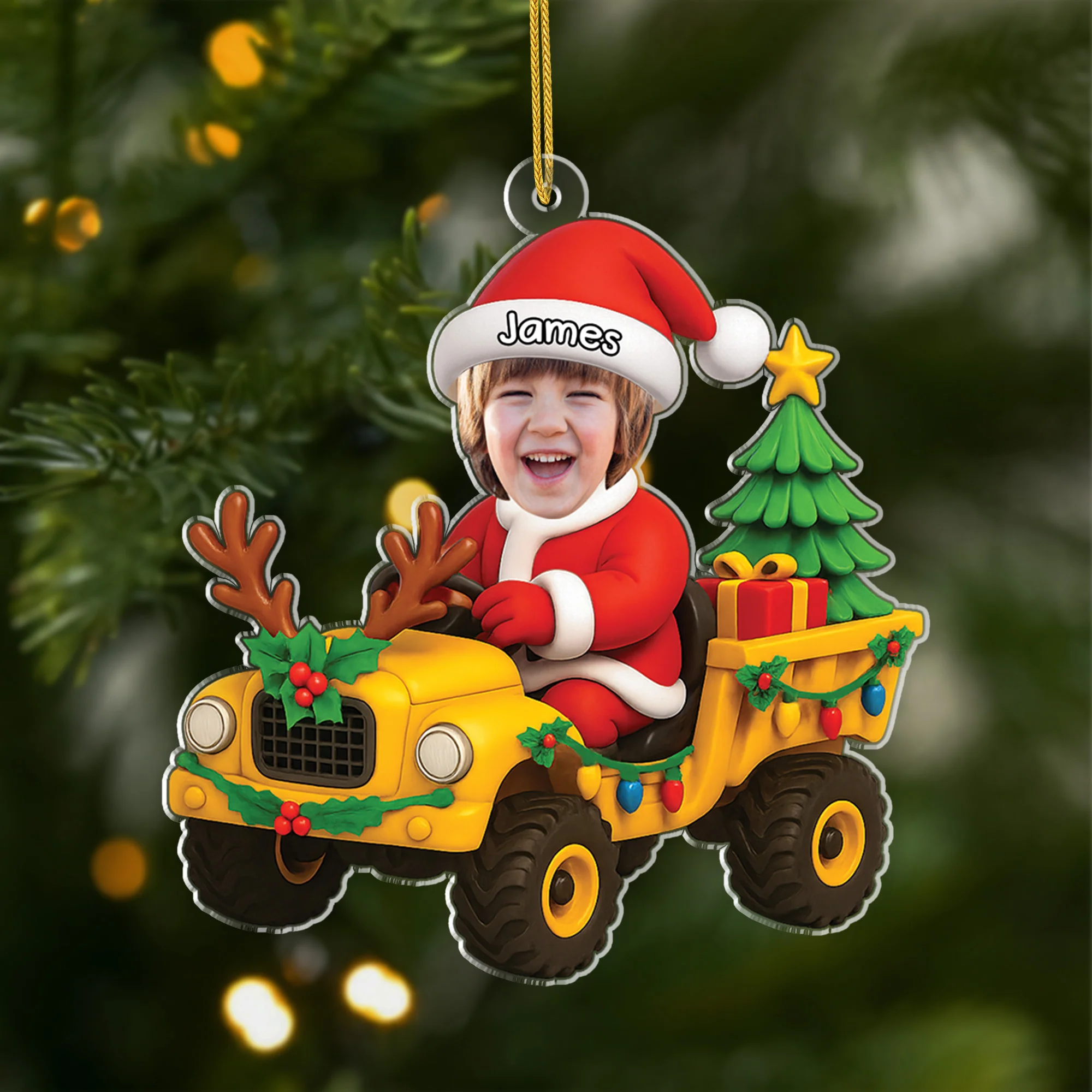 Ornement Noël En Acrylique Personnalisé Avec Photo - Petit Cadeau Noël De Enfant
