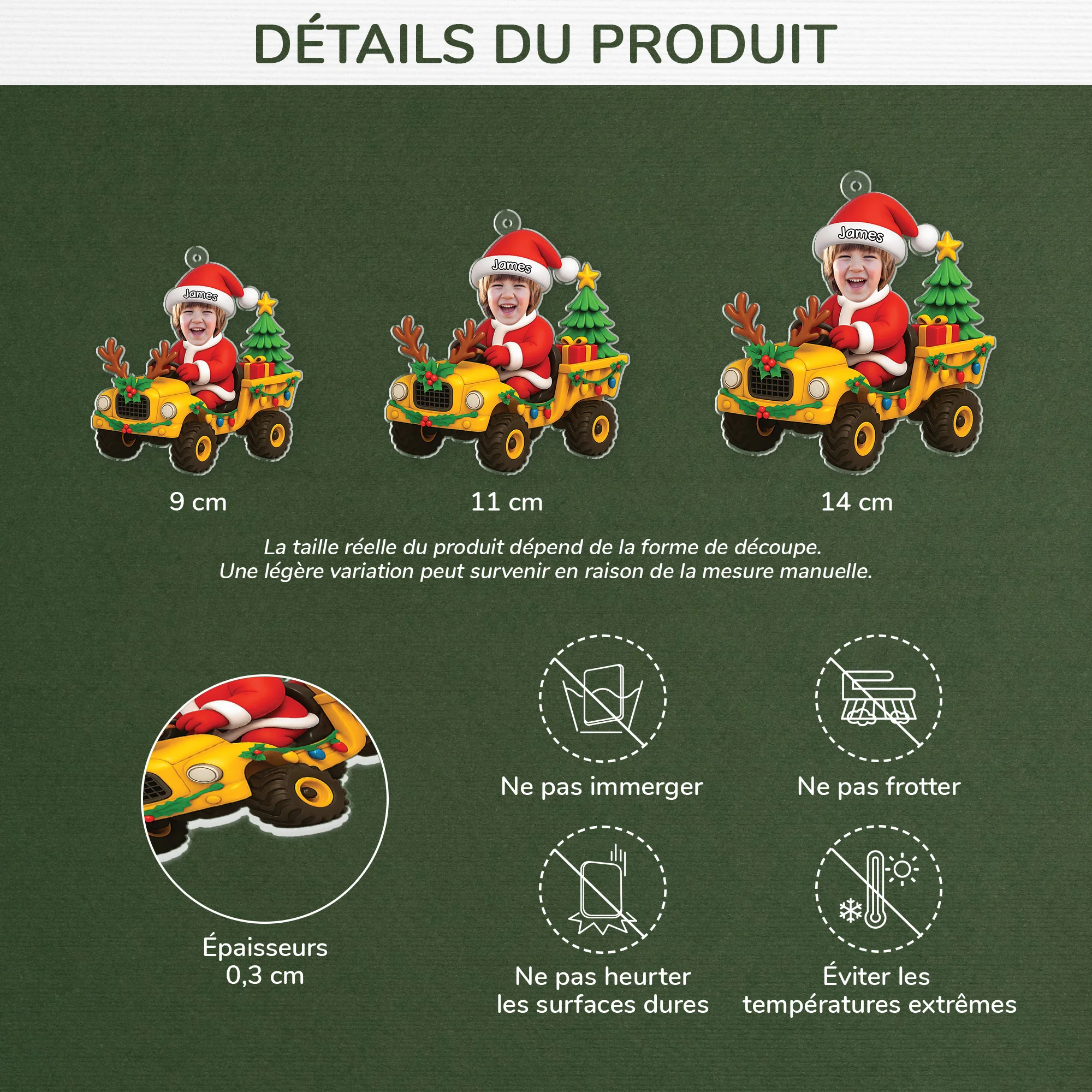 Ornement Noël En Acrylique Personnalisé Avec Photo - Petit Cadeau Noël De Enfant - Image 3