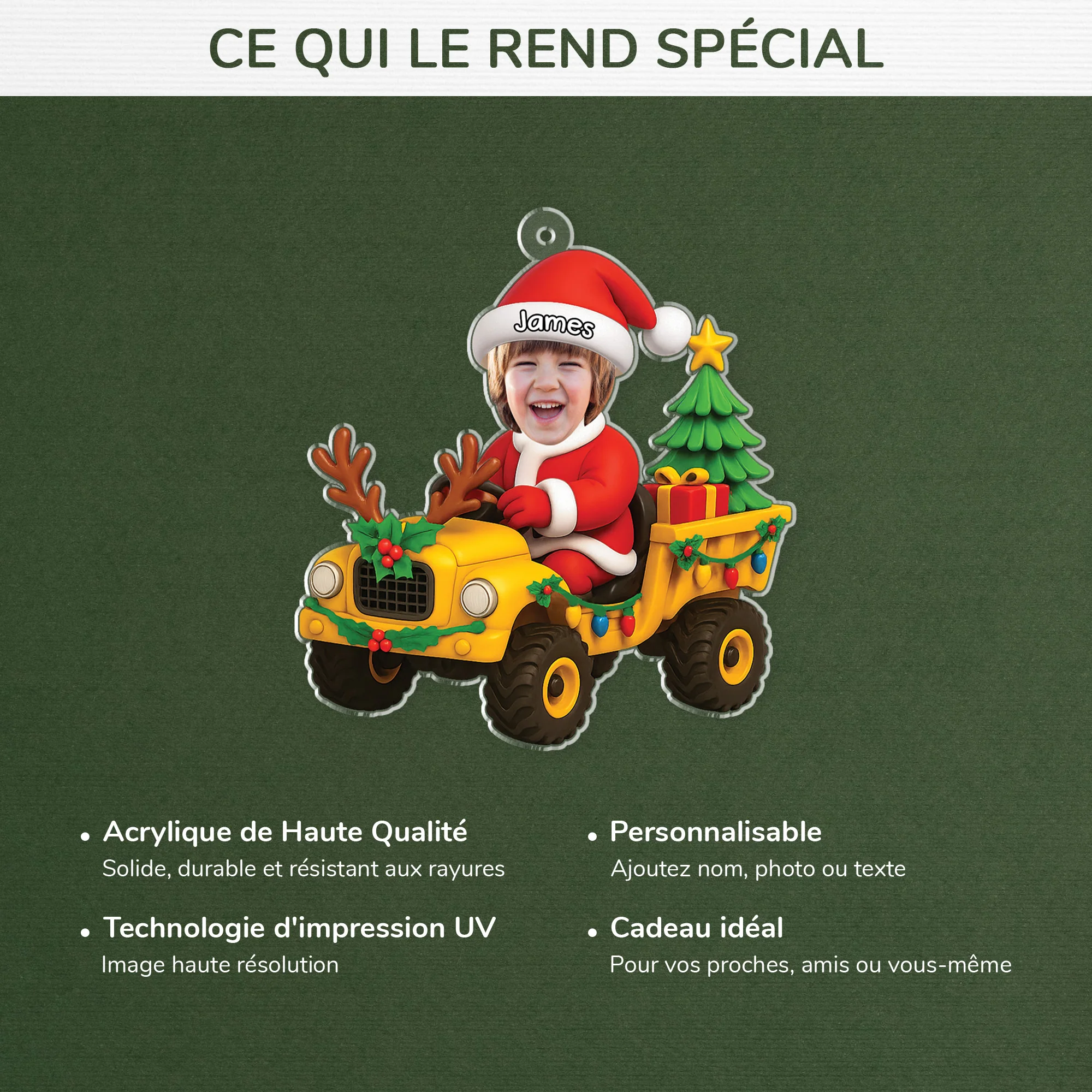 Ornement Noël En Acrylique Personnalisé Avec Photo - Petit Cadeau Noël De Enfant - Image 4