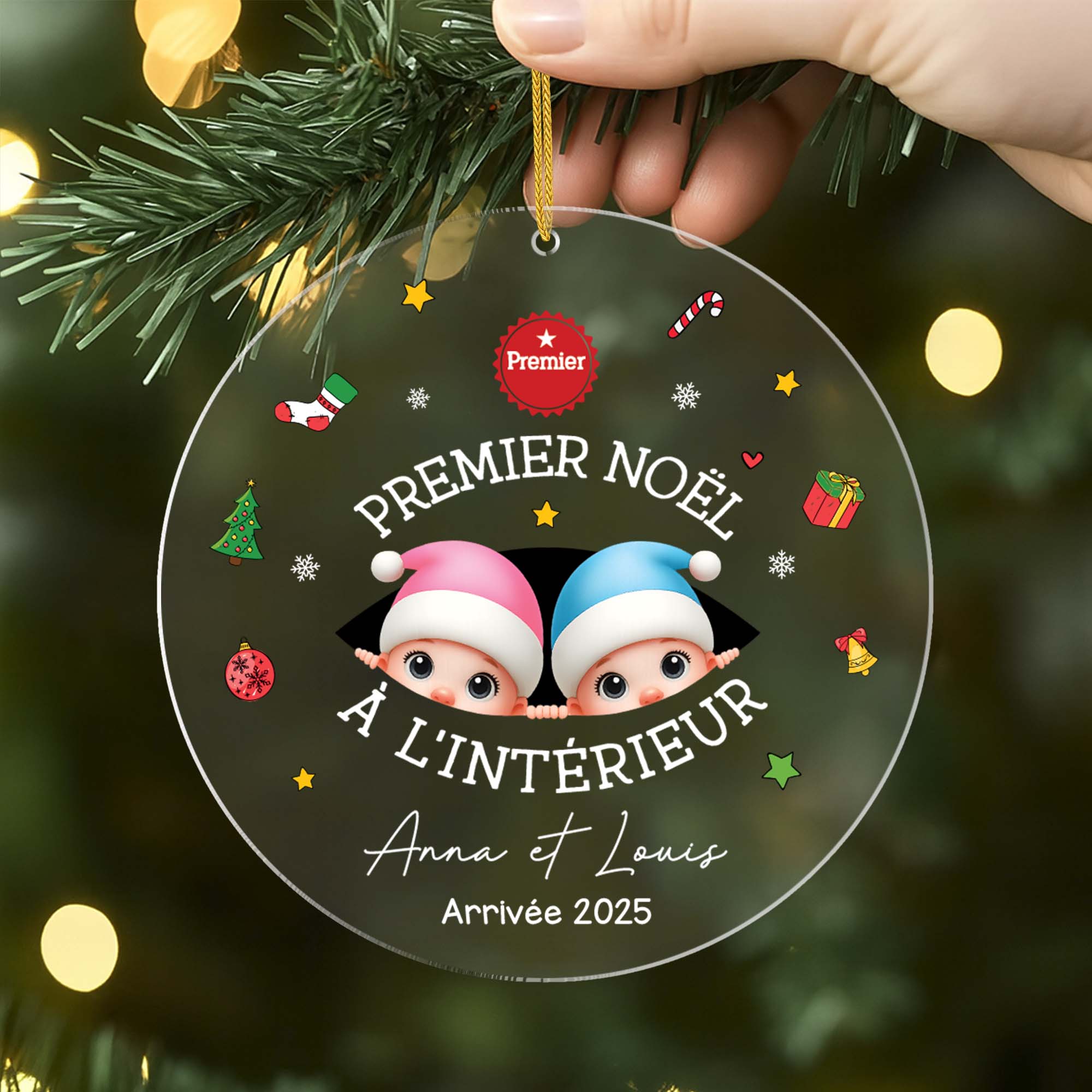 Ornement Noël En Acrylique Personnalisé Enfant - Mon Premier Noël À L'intérieur - Image 2