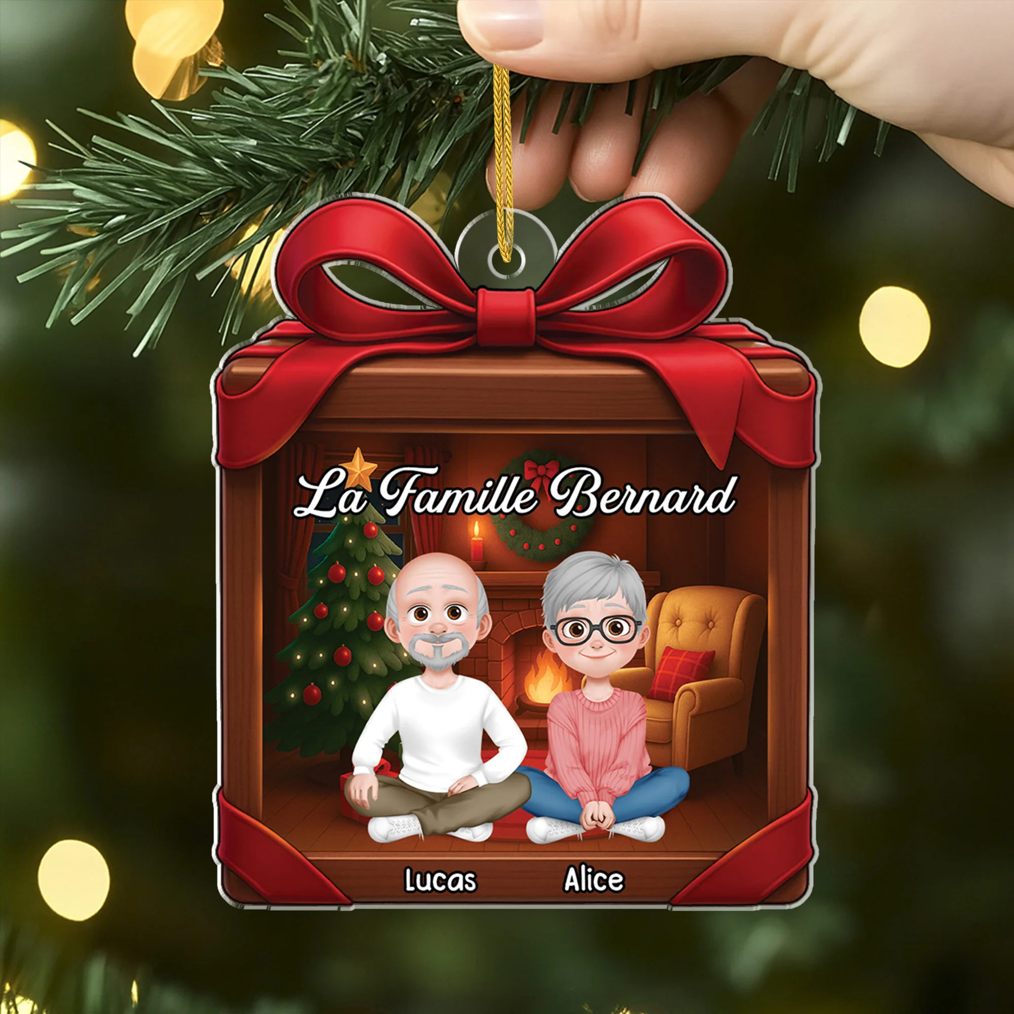 Ornement Noël En Acrylique Personnalisé Famille - Notre Coffret Cadeau De Noël - Image 2