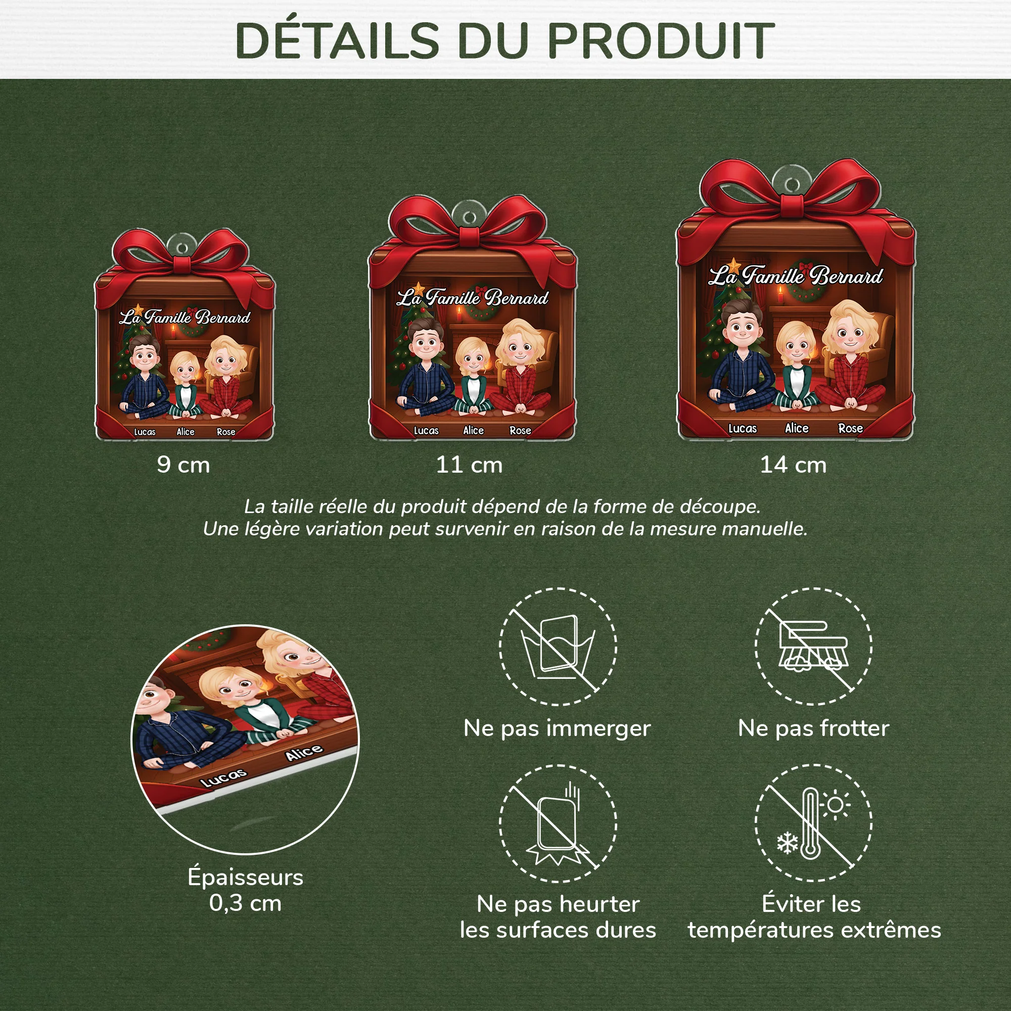 Ornement Noël En Acrylique Personnalisé Famille - Notre Coffret Cadeau De Noël - Image 3