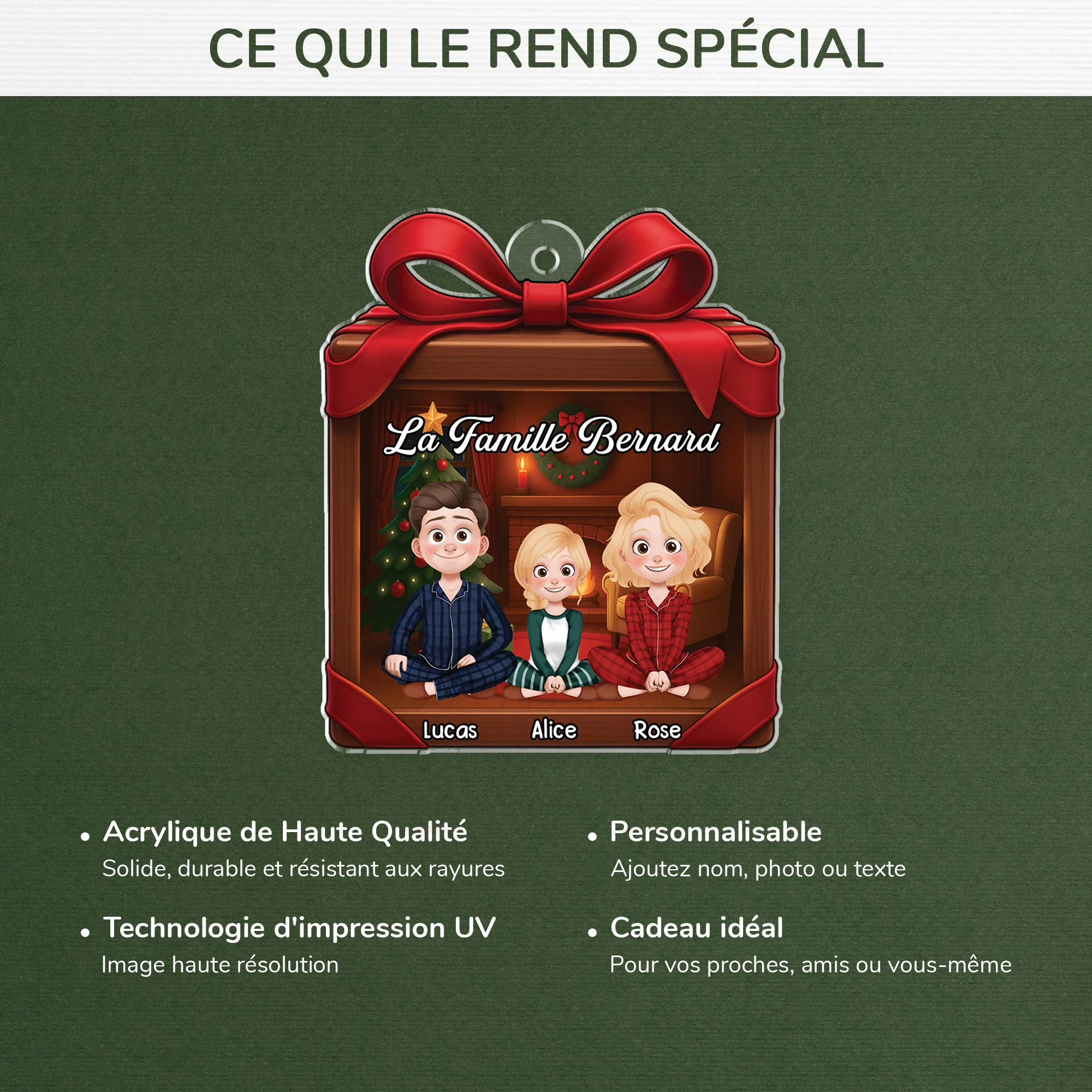 Ornement Noël En Acrylique Personnalisé Famille - Notre Coffret Cadeau De Noël - Image 4