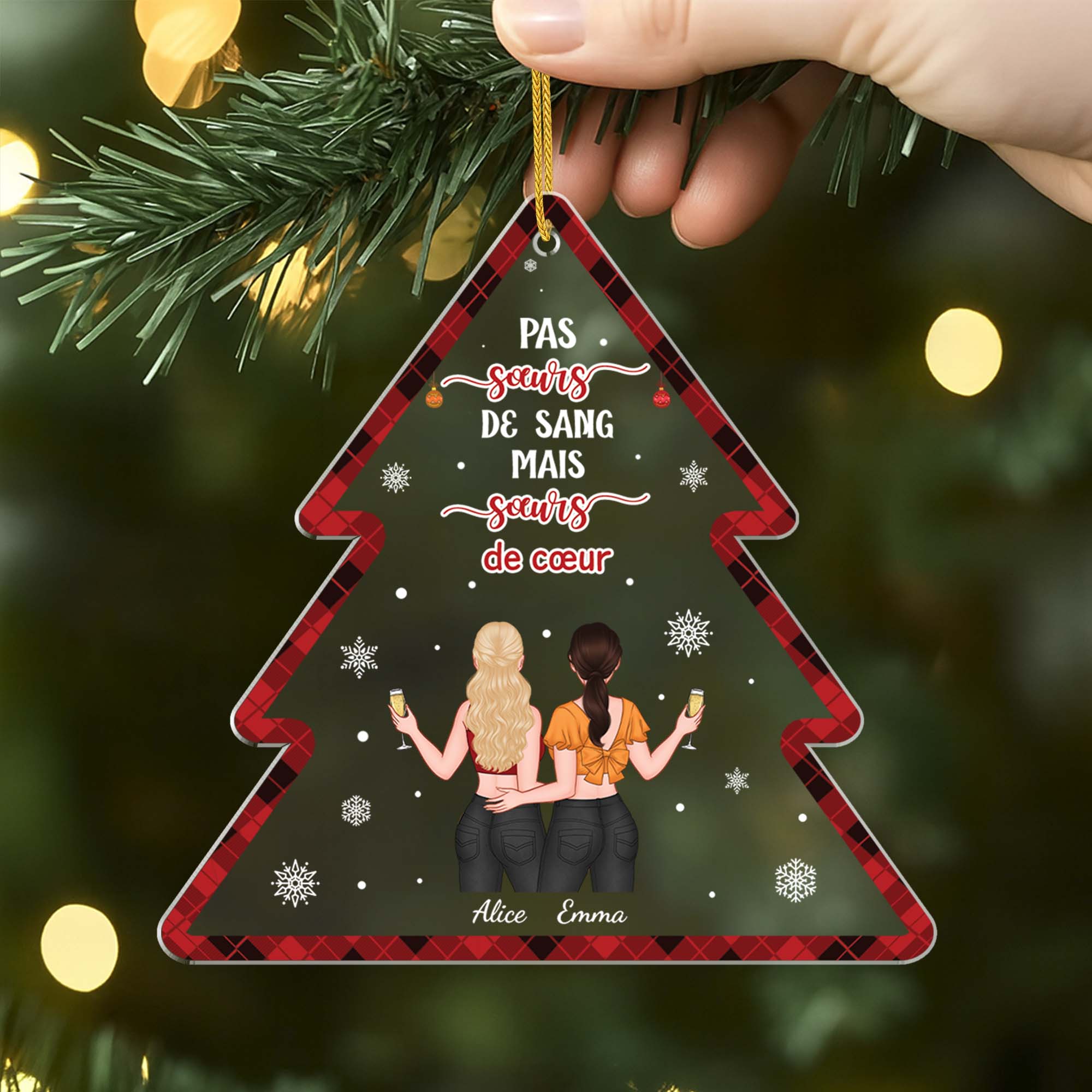 Ornement Noël En Acrylique Personnalisé Femme - Notre Amitié Infinie Version Sapin - Image 2
