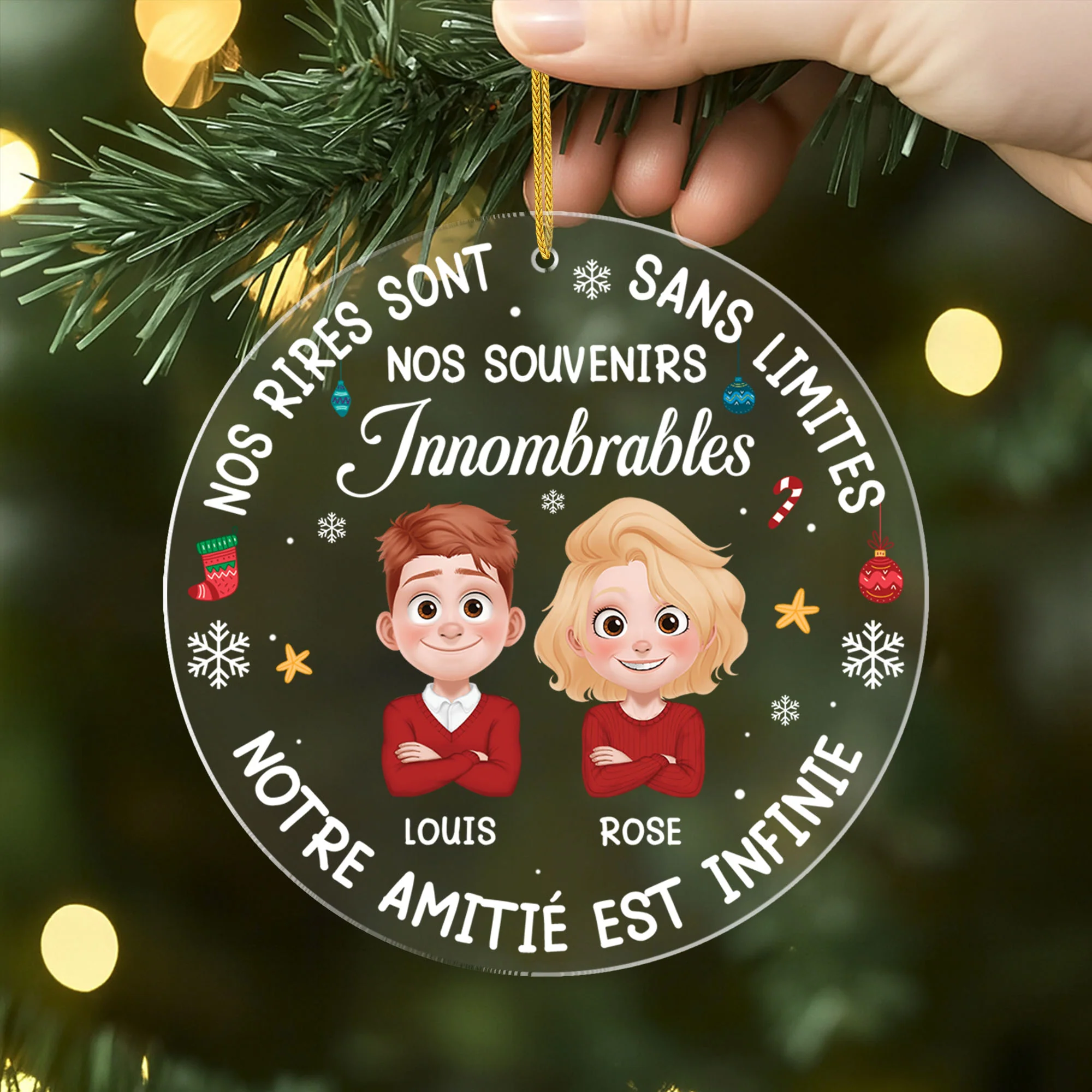 Ornement Noël En Acrylique Personnalisé - Notre Amitié Est Infinie - Image 2