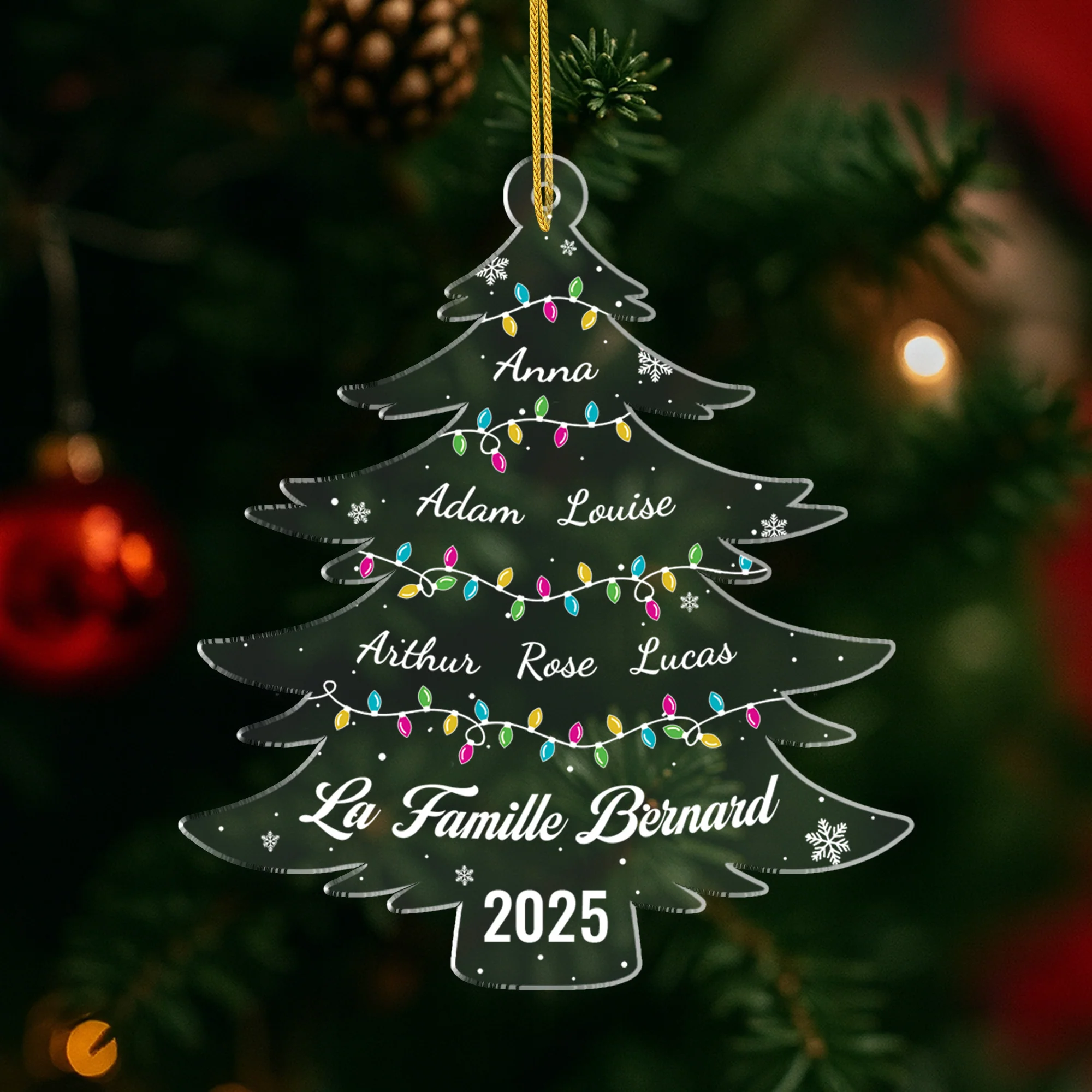 Ornement Noël En Acrylique Personnalisé - Notre Sapin De Famille