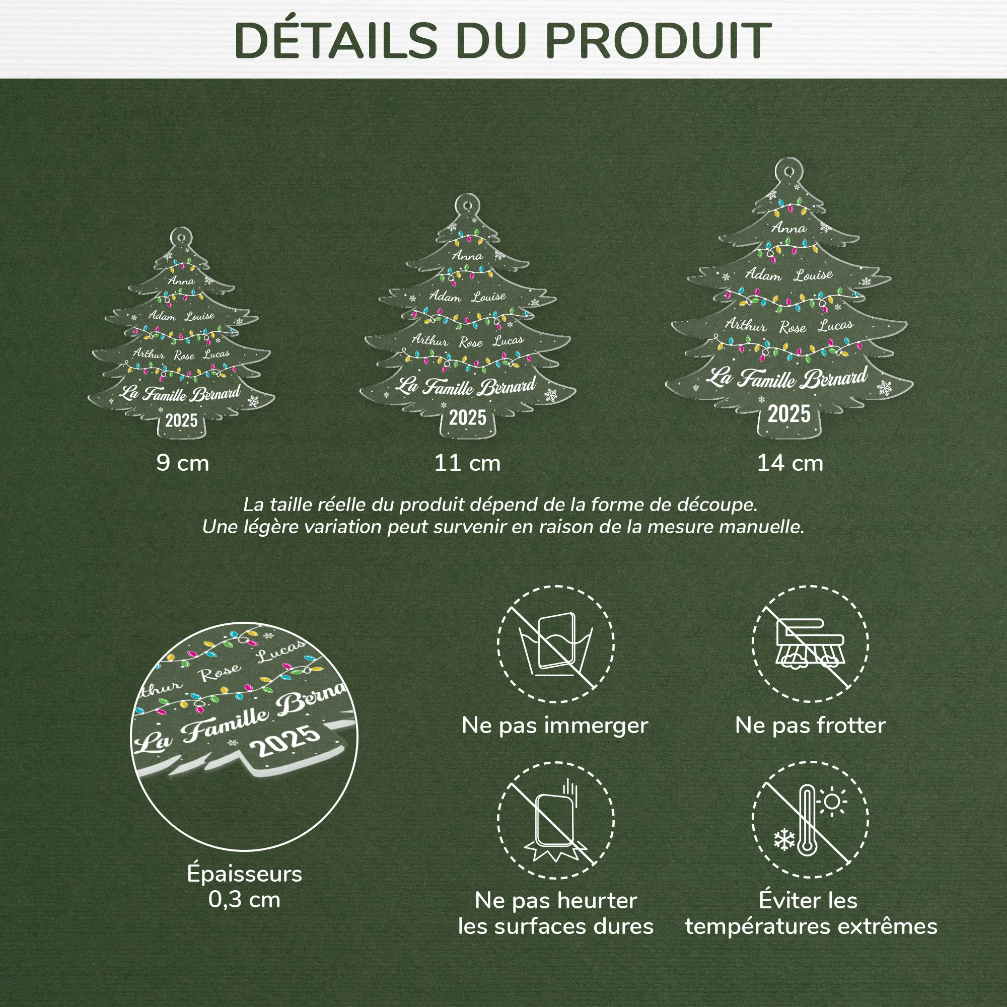 Ornement Noël En Acrylique Personnalisé - Notre Sapin De Famille - Image 3