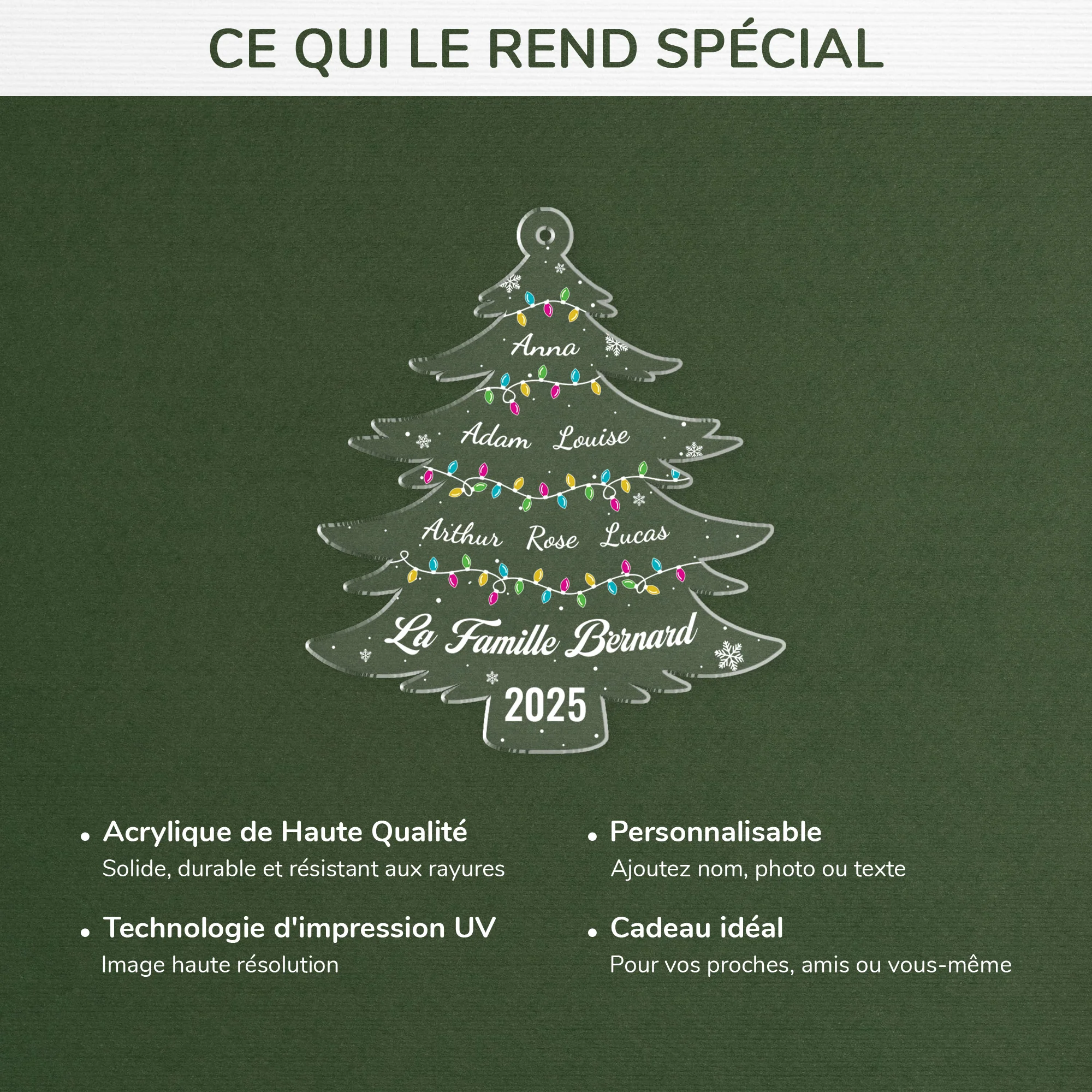 Ornement Noël En Acrylique Personnalisé - Notre Sapin De Famille - Image 4