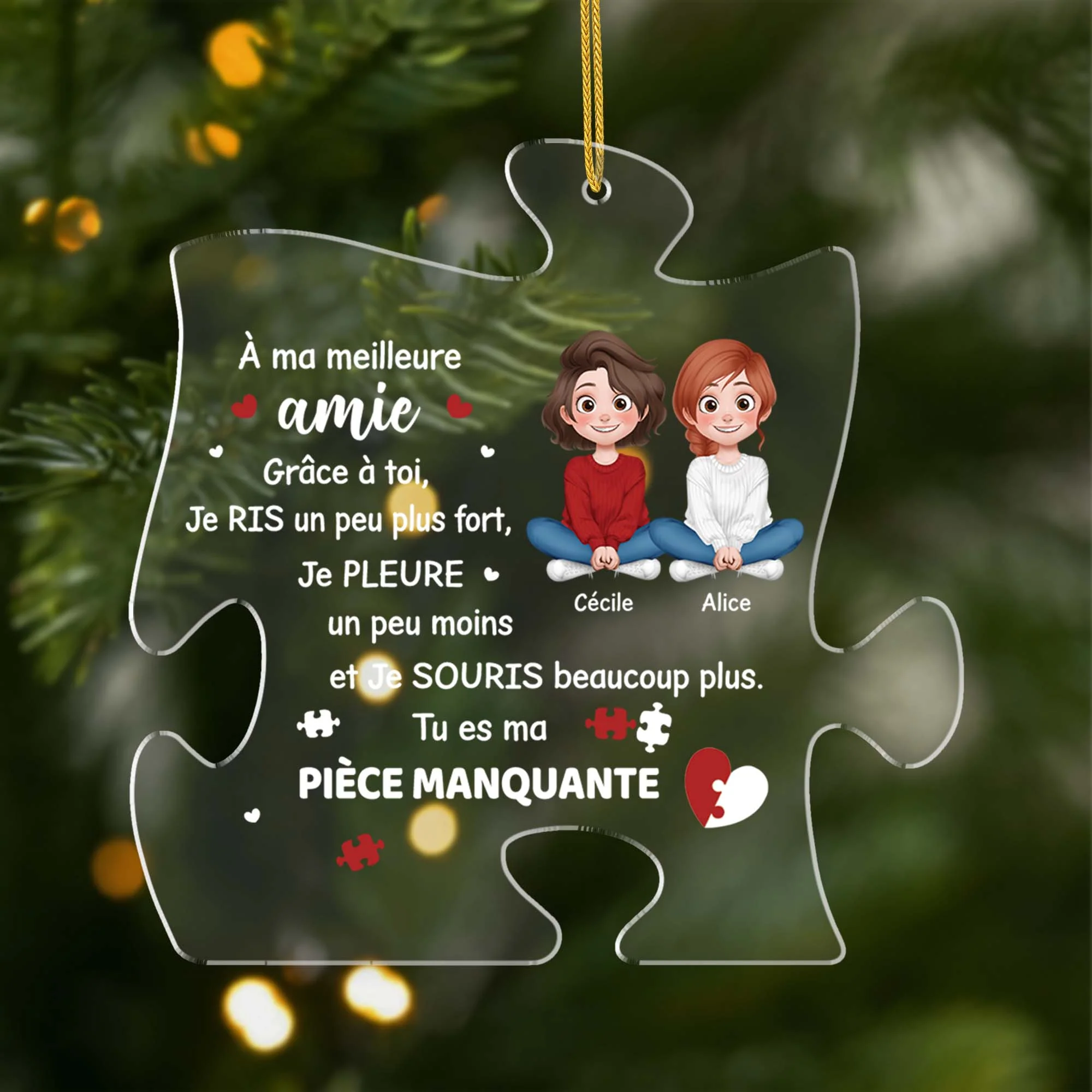 Ornement Noël En Acrylique Personnalisé Pour Amie - À Ma Meilleure Amie