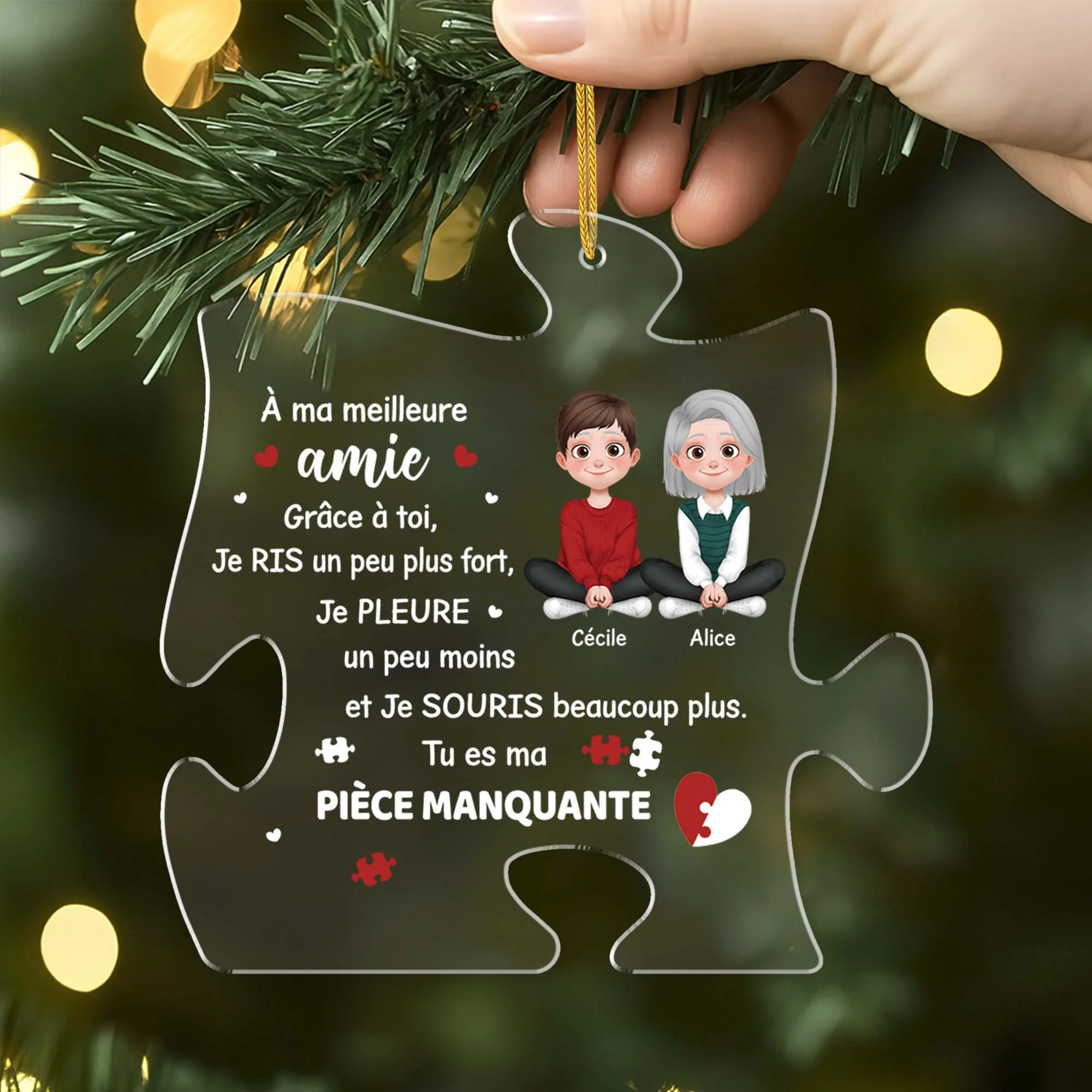 Ornement Noël En Acrylique Personnalisé Pour Amie - À Ma Meilleure Amie - Image 2