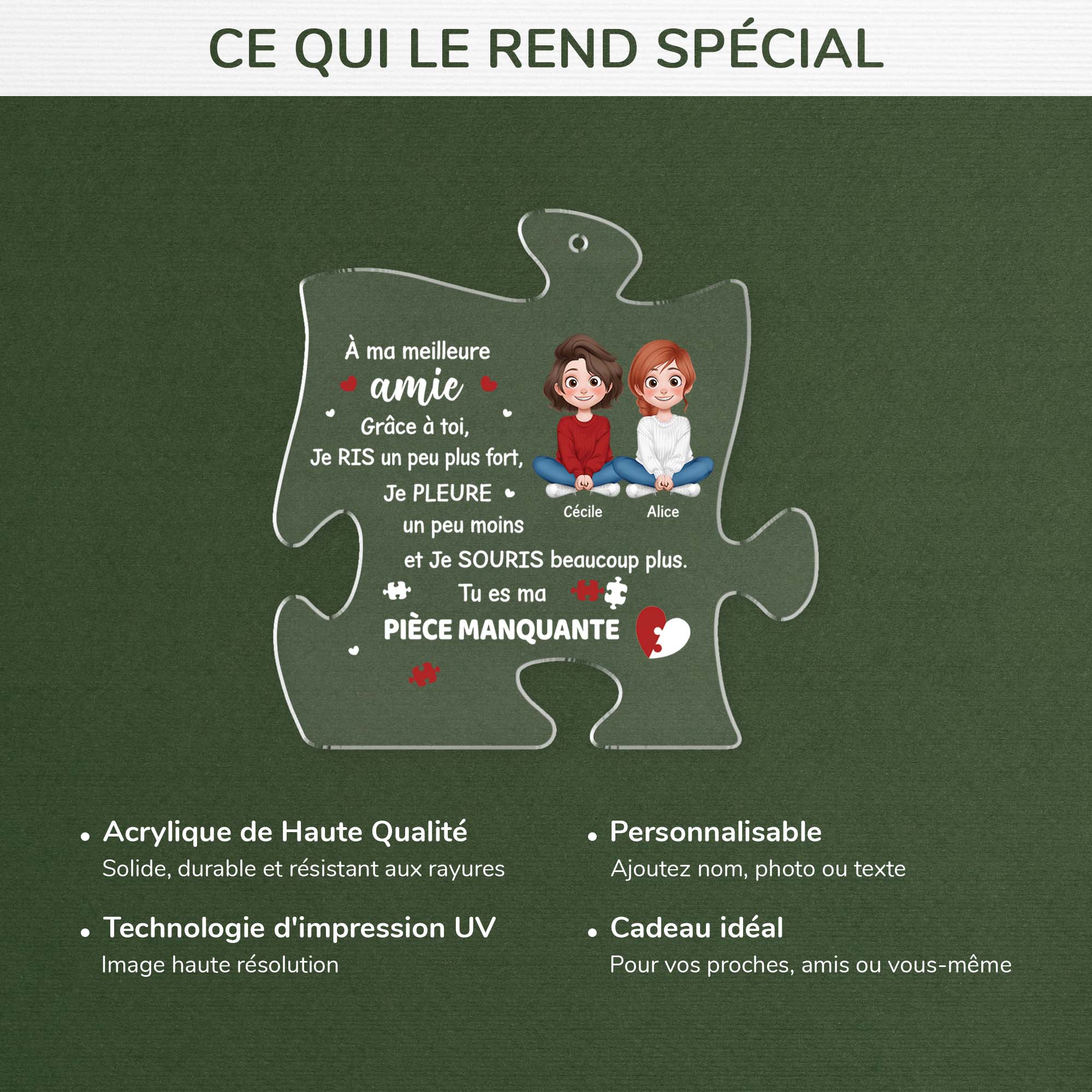 Ornement Noël En Acrylique Personnalisé Pour Amie - À Ma Meilleure Amie - Image 4