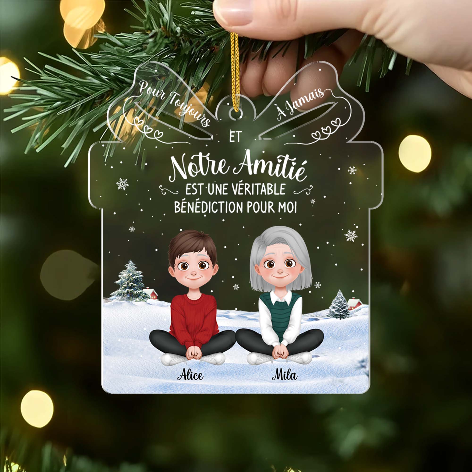 Ornement Noël En Acrylique Personnalisé Pour Femme - Amitié Pour Toujours - Image 2
