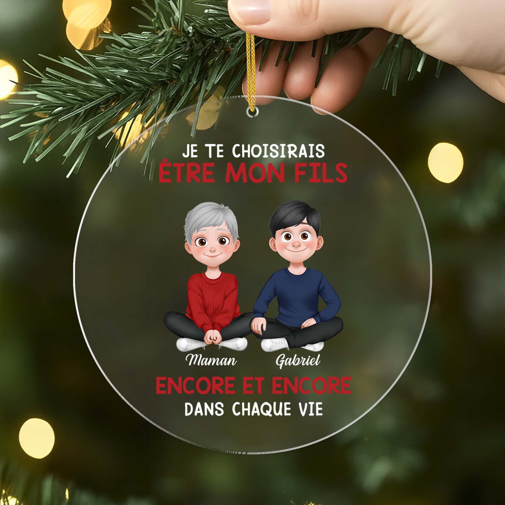 Ornement Noël En Acrylique Personnalisé - Je Te Choisirais Pour Être Ma Fille - Image 2