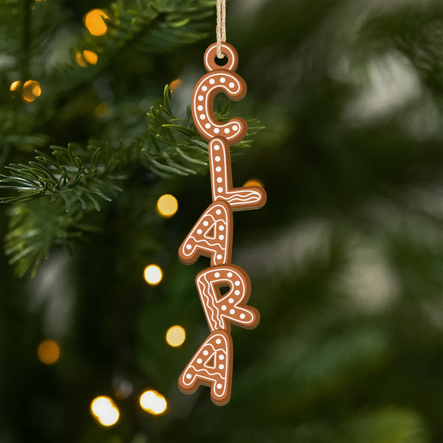 Décoration Noël Personnalisée Prénom – Lettre Biscuit | Ornement Noël En Bois